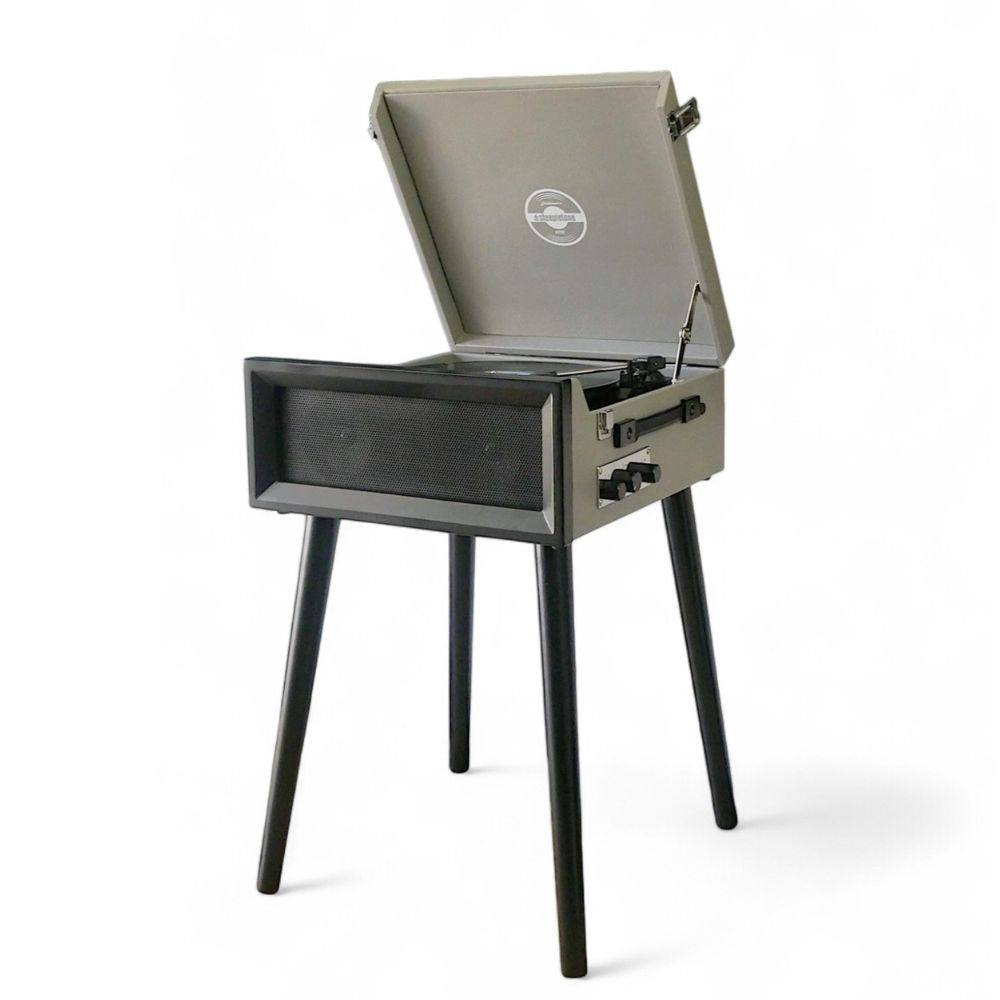 SRP1R XP Retro Record Player with Legs - Grey