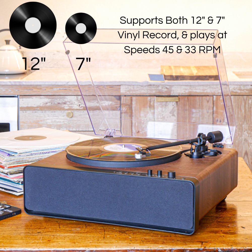 Richmond Deluxe High Power Record Player - Dark Wood