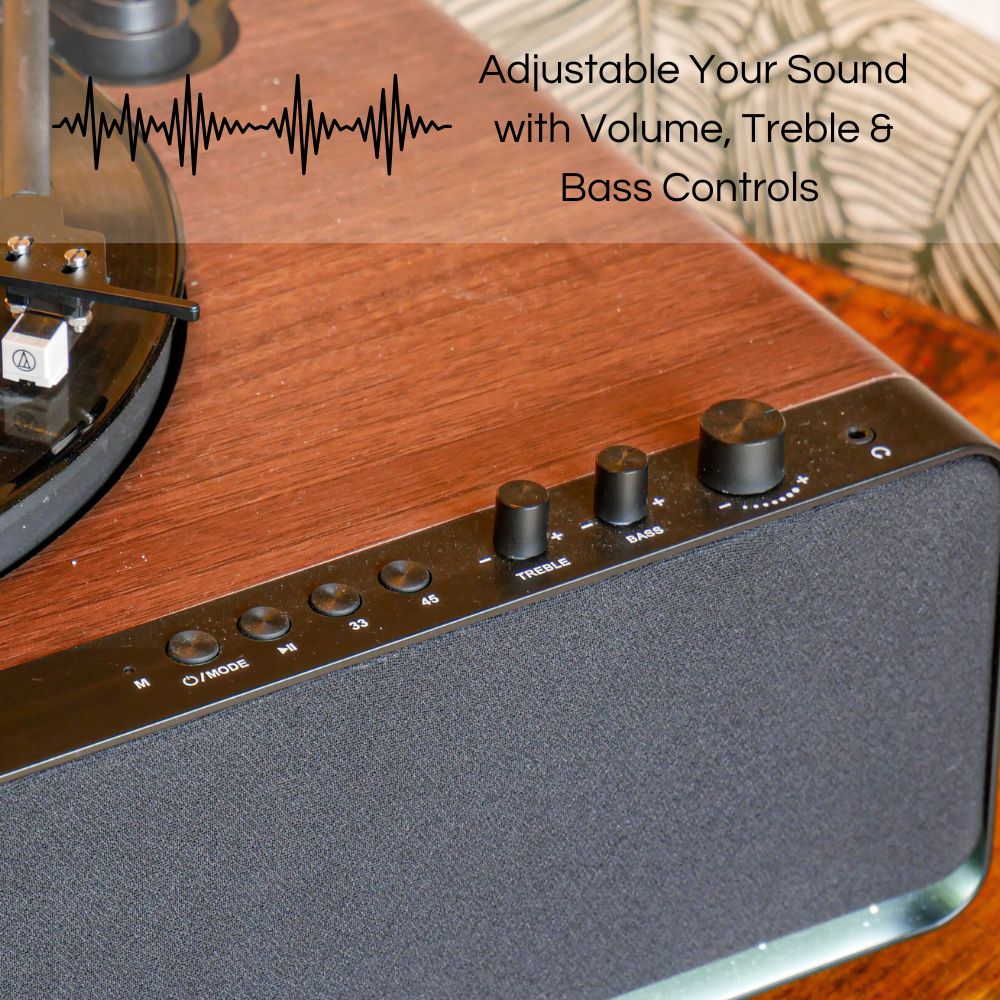 Richmond Deluxe High Power Record Player - Dark Wood