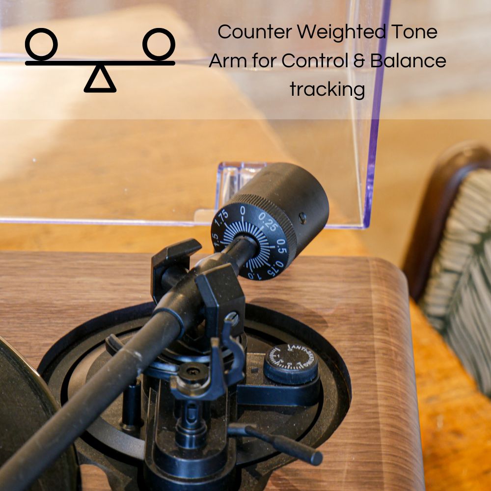 Richmond Deluxe High Power Record Player - Dark Wood