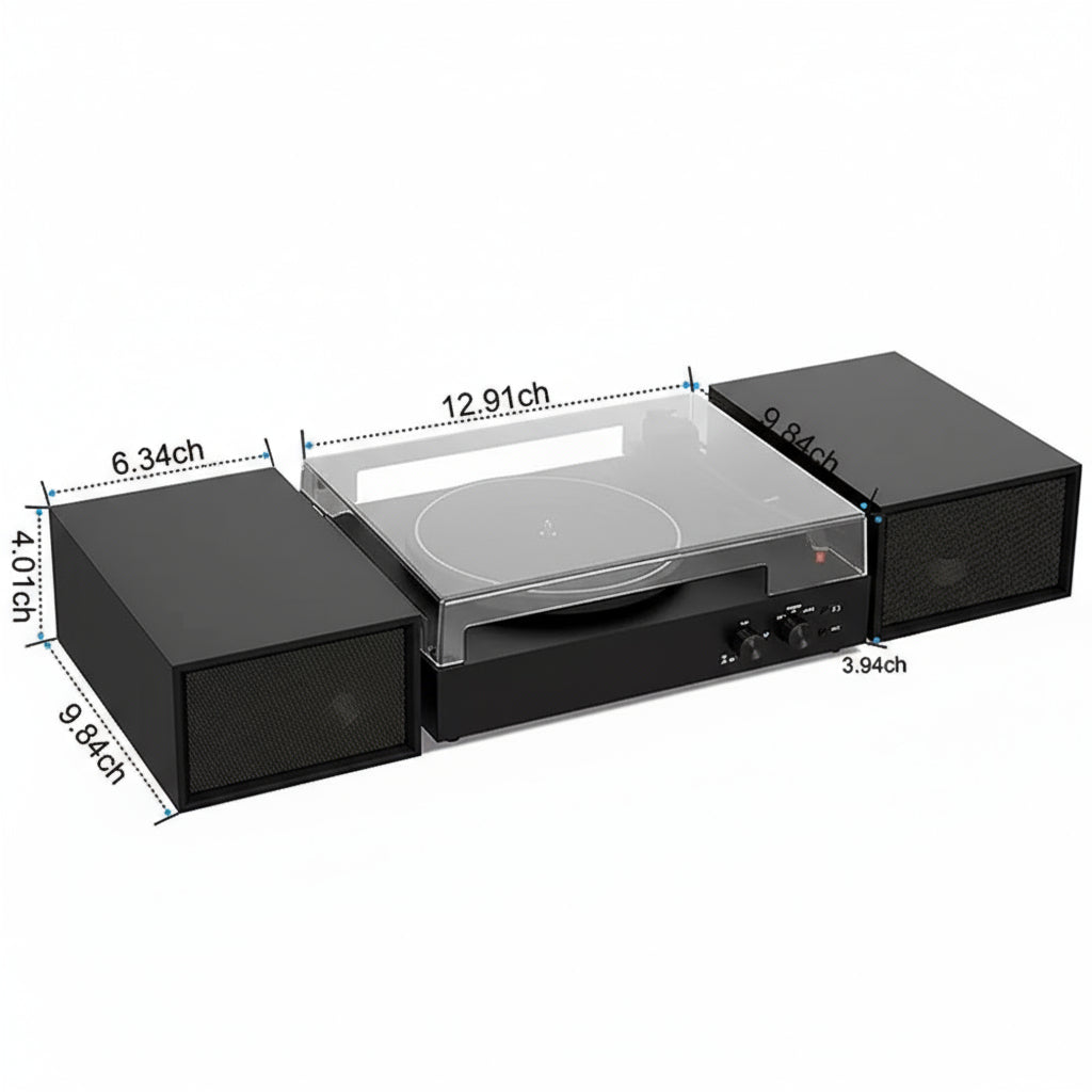 Harrow Record Player with Bluetooth Wood