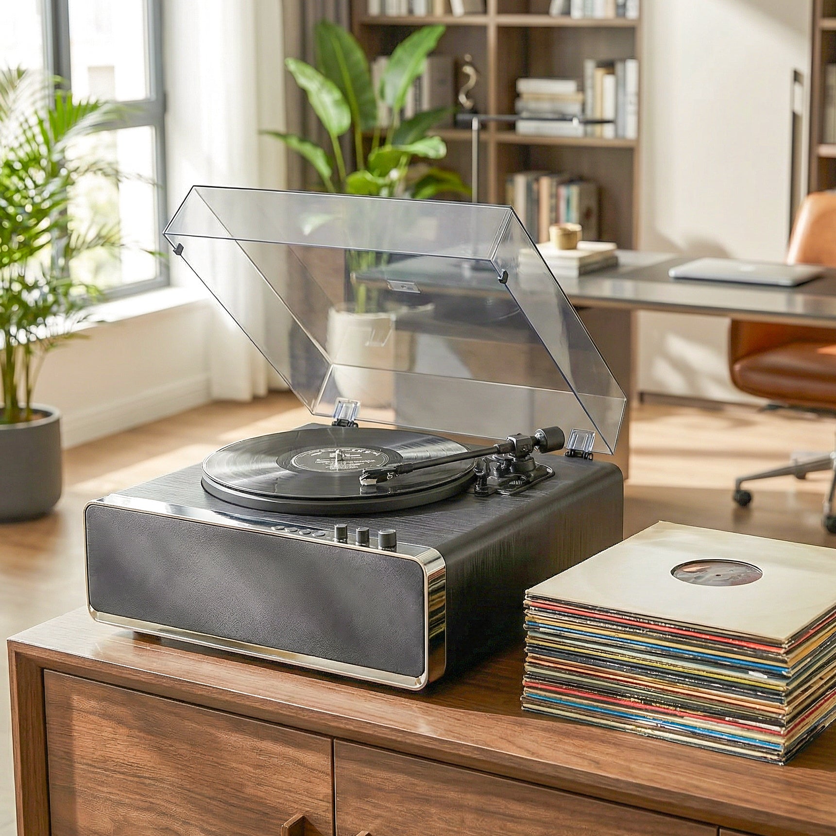 Richmond Deluxe High Power Record Player - Black