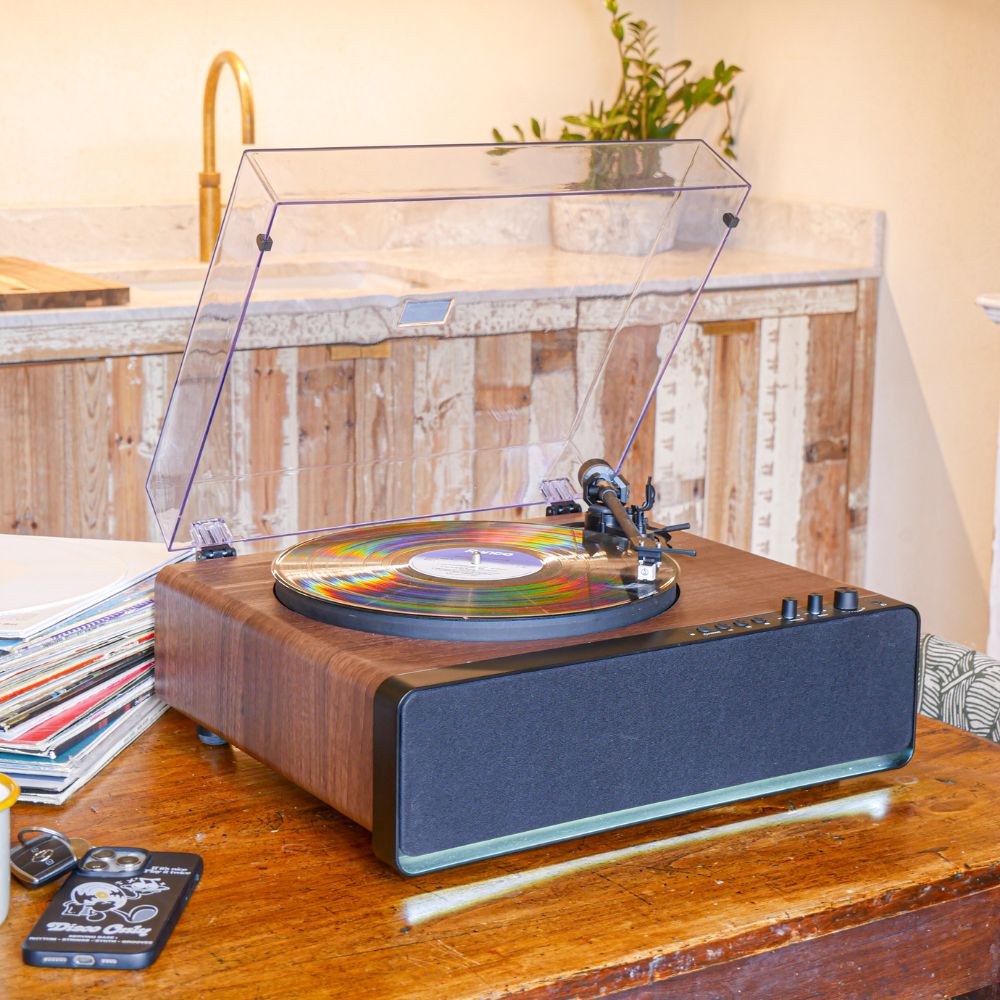 Richmond Deluxe High Power Record Player - Dark Wood