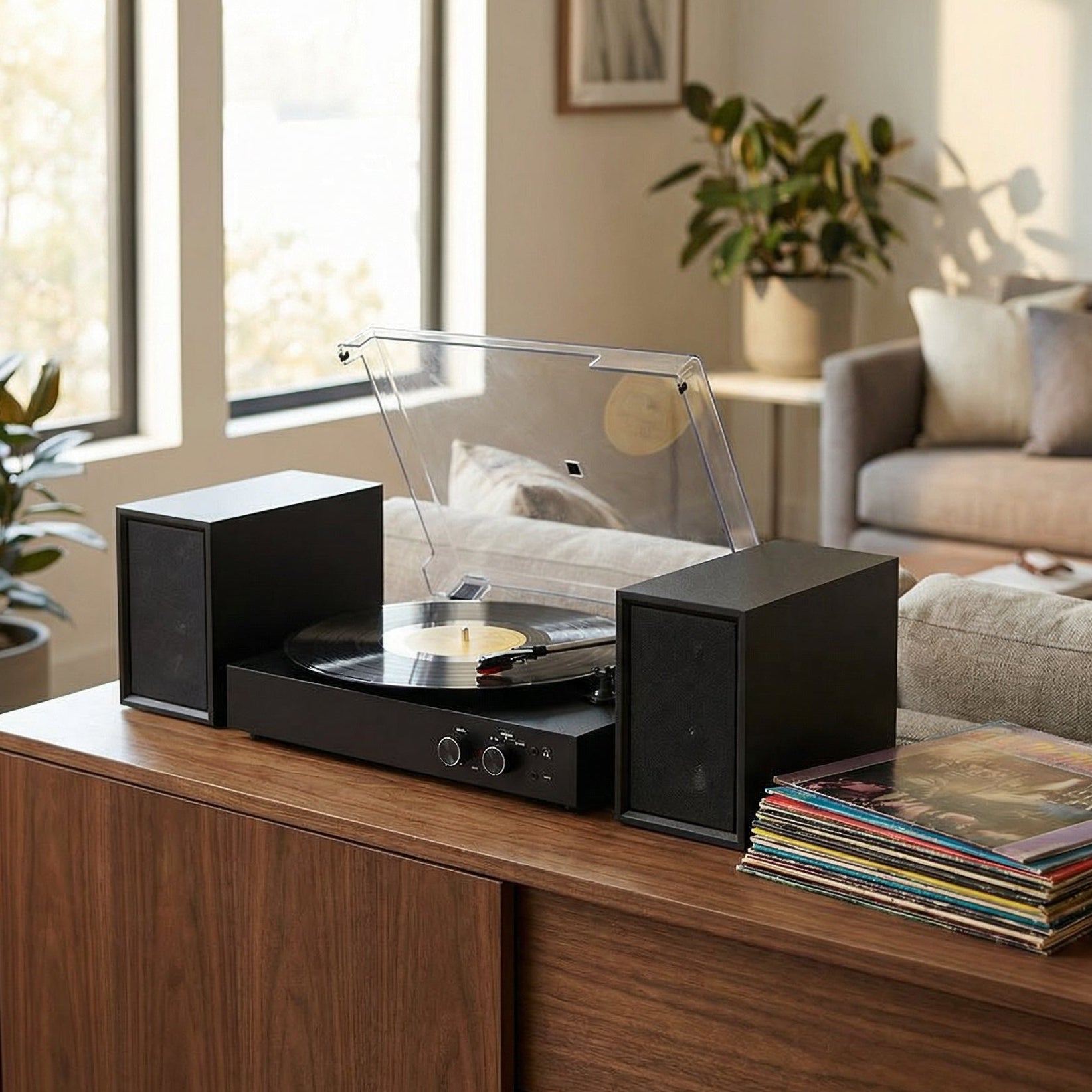 Harrow Record Player with Bluetooth Black