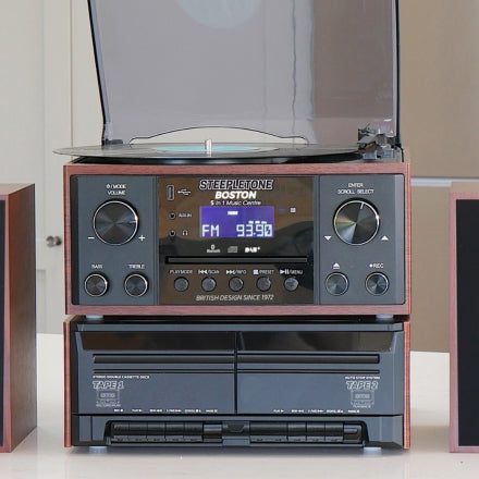 Boston Black & Teak Wood 5 in 1 Music Centre