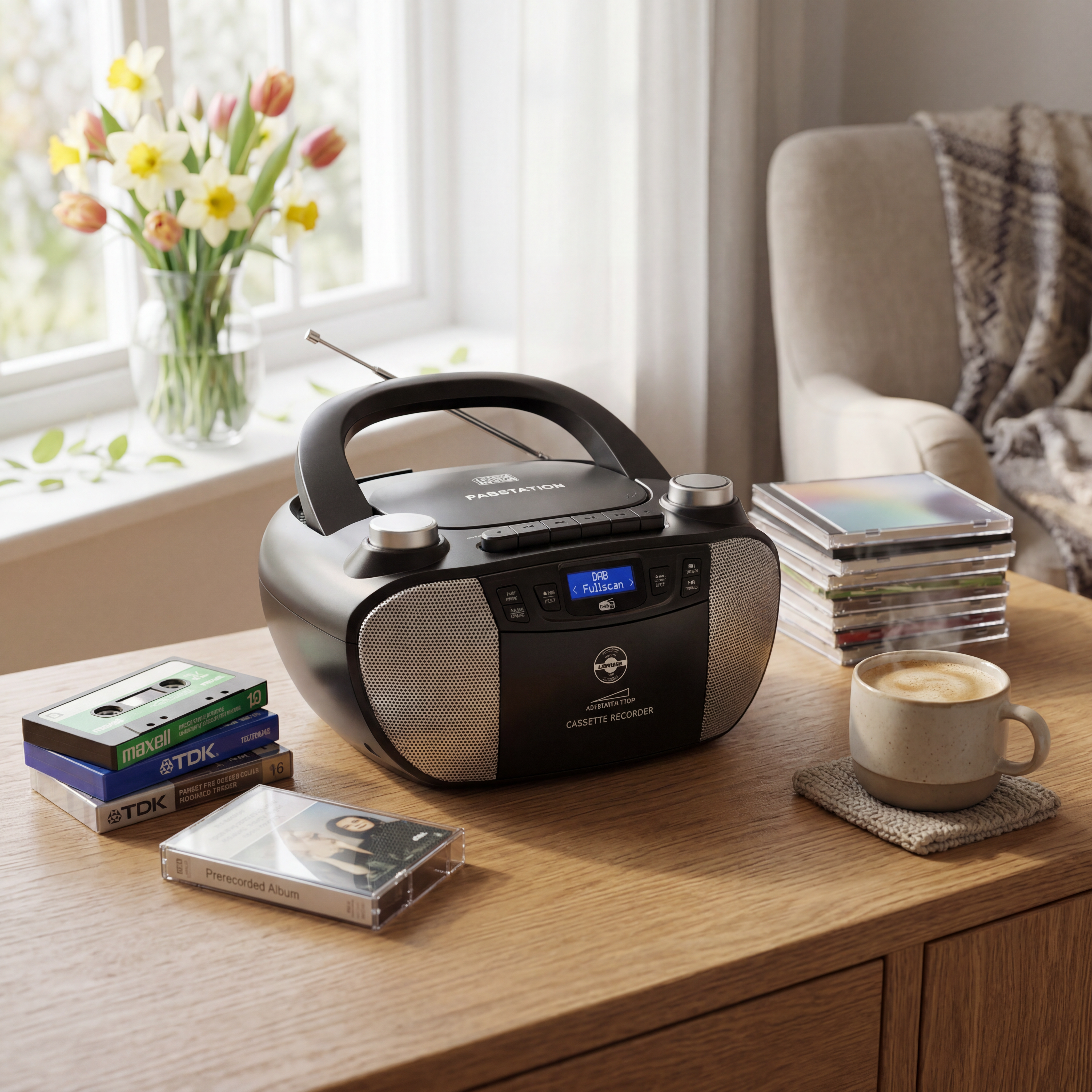 Dabstation CD Boombox with DAB+, Bluetooth & Cassette Recorder