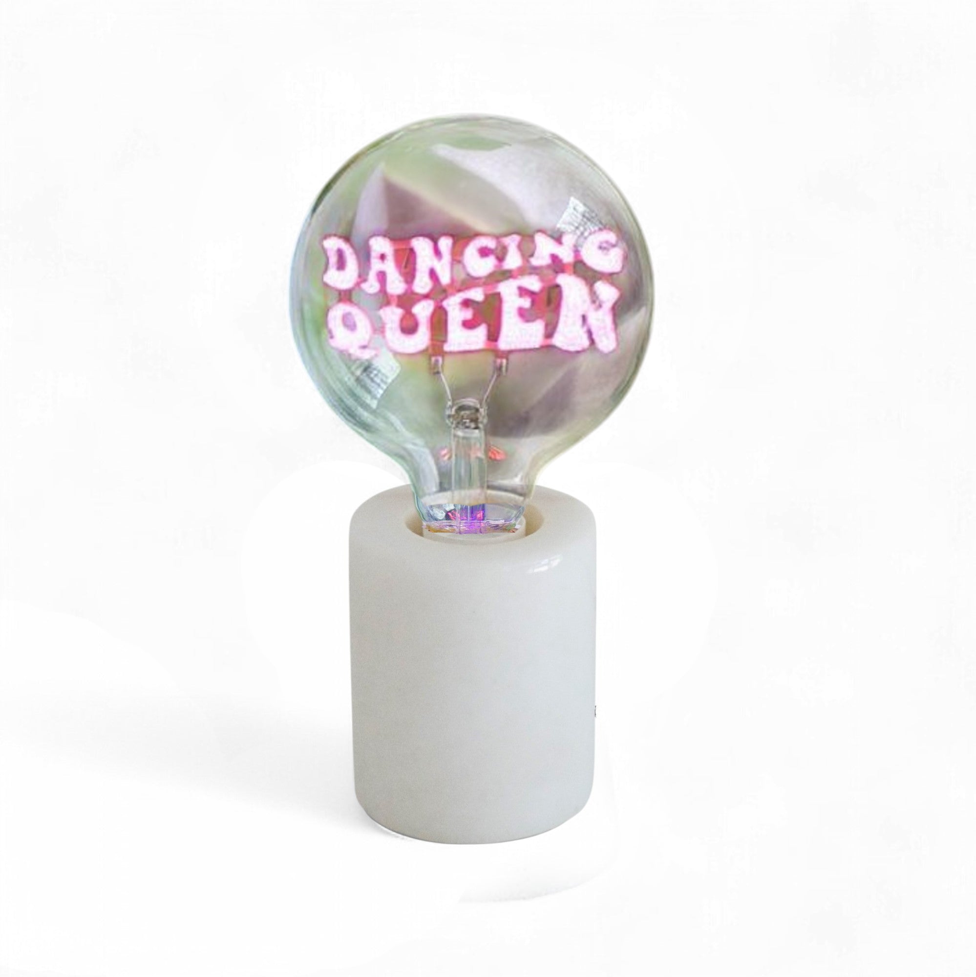 Dancing Queen Text Bulb & Table Lamp - Screw Down
