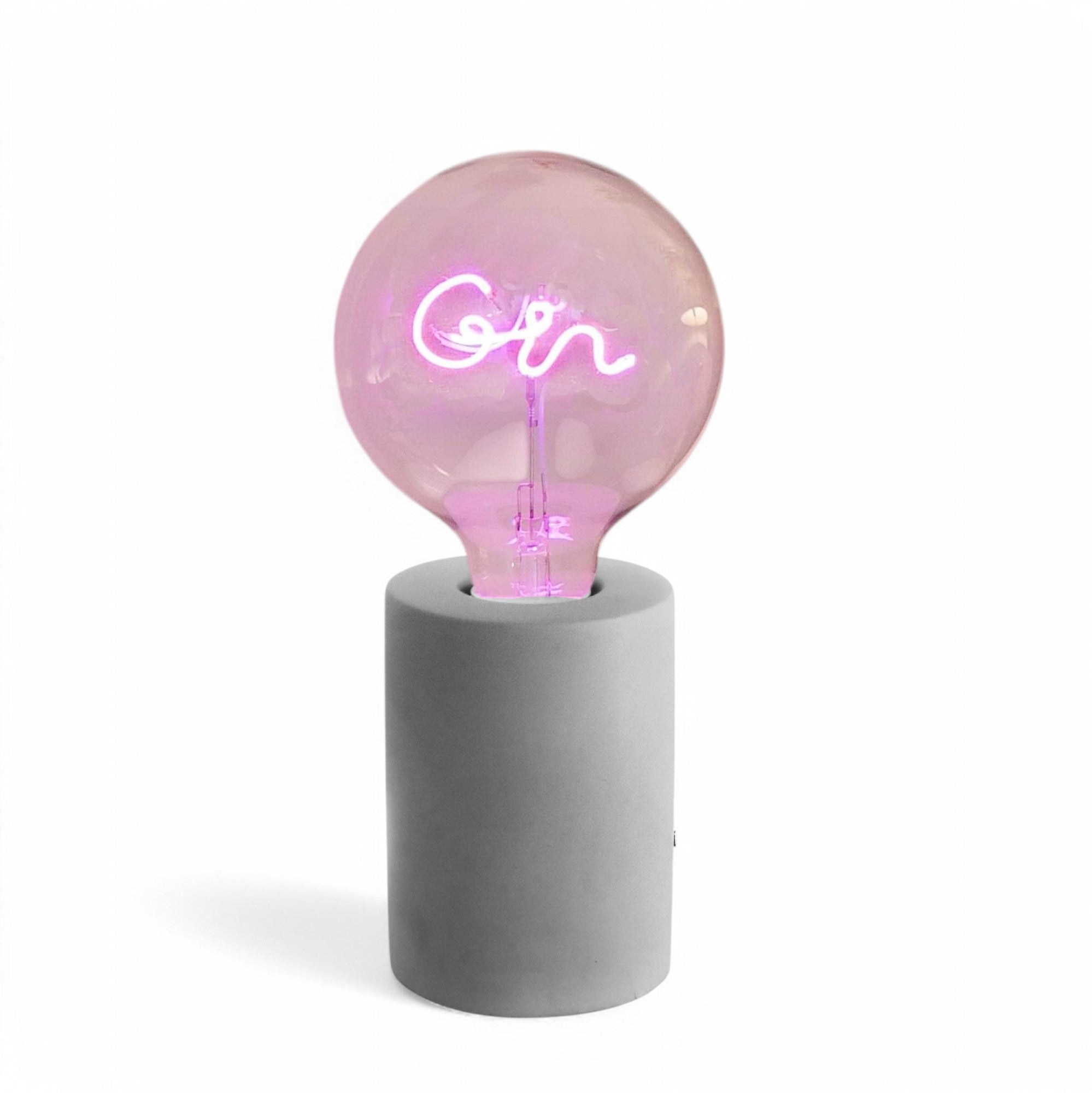 Gin Pink Text Bulb & Table Lamp - Screw Down