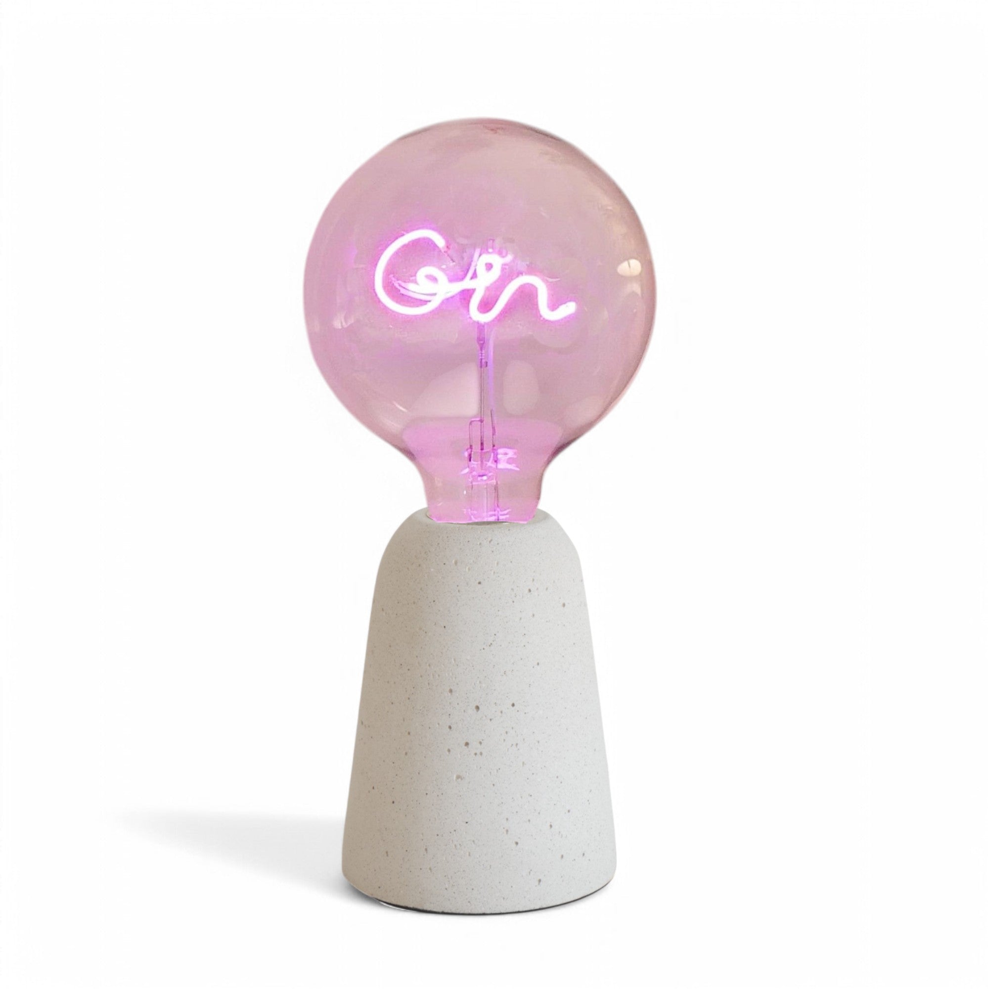 Gin Pink Text Bulb & Table Lamp - Screw Down
