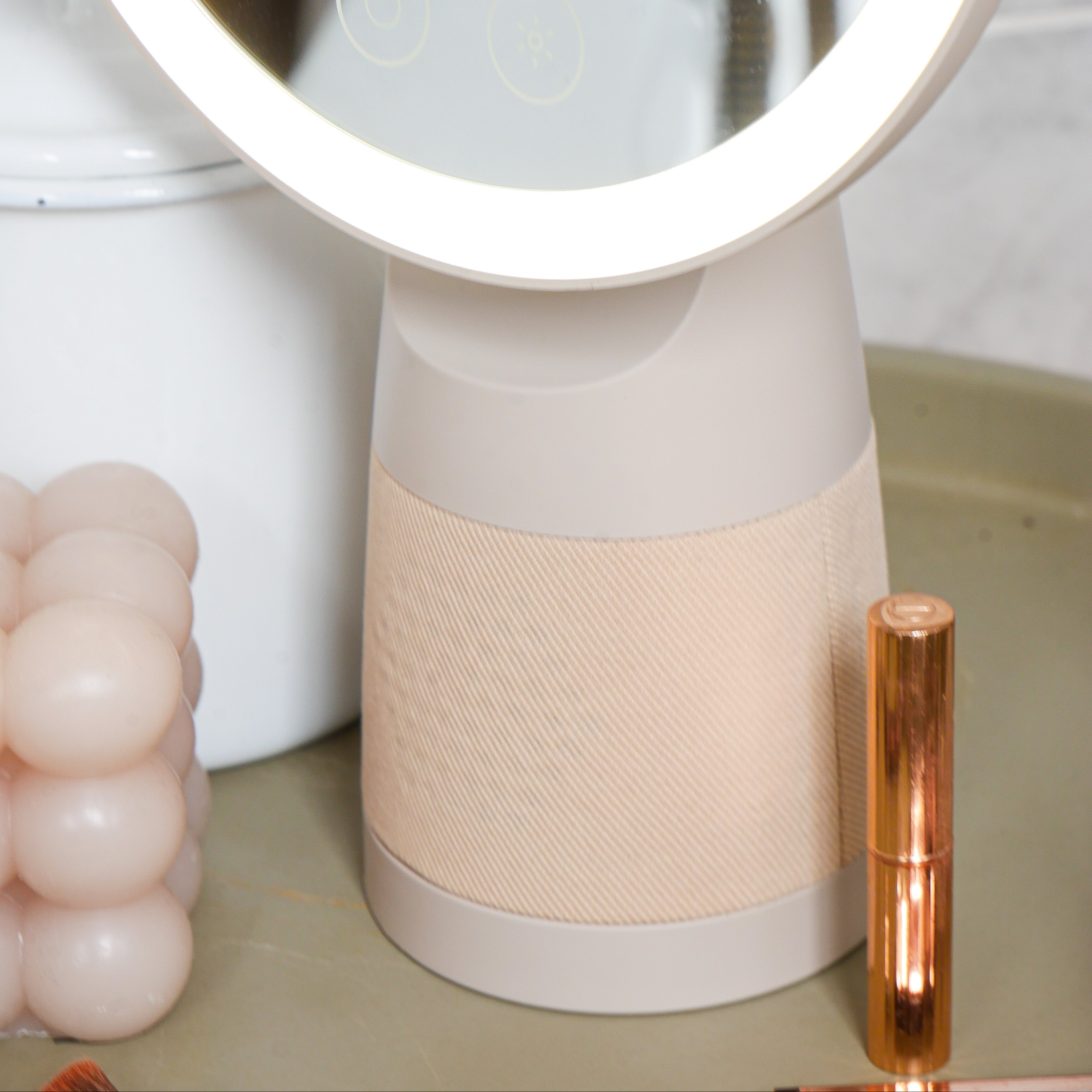 Glow Plus Beauty Ring Light Mirror & Bluetooth Speaker