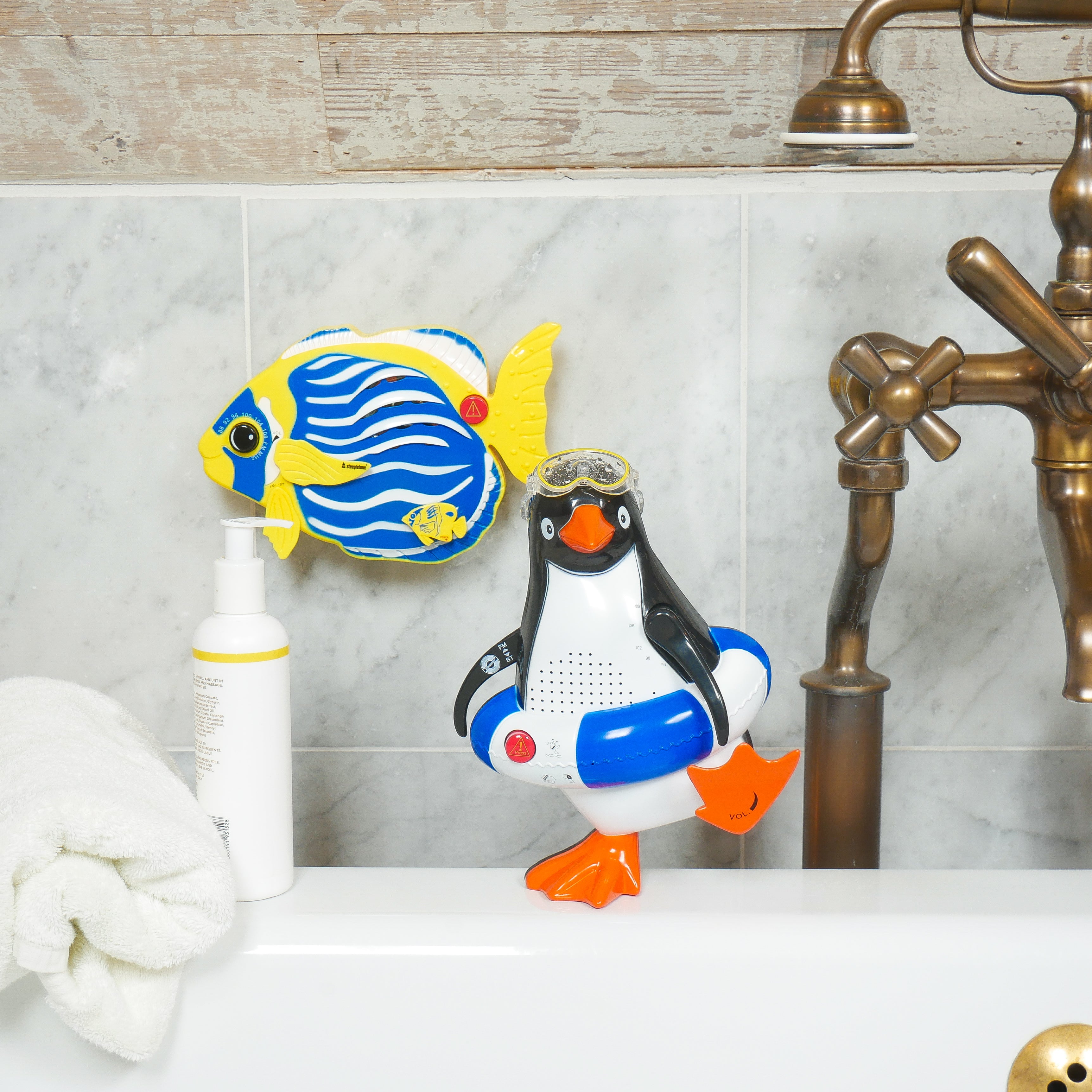 Penguin Shower Radio And Bluetooth Speaker- Blue