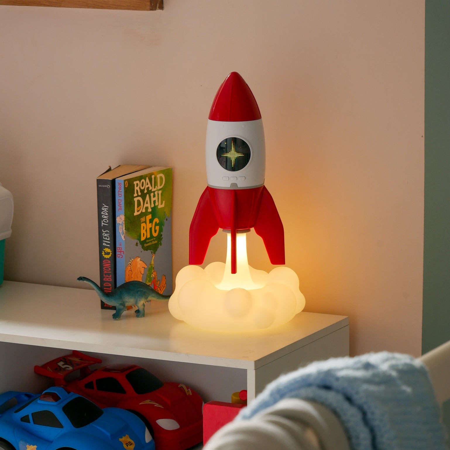 Rocket 3-in-1 Bedside Light, Digital Clock & Ceiling Projector