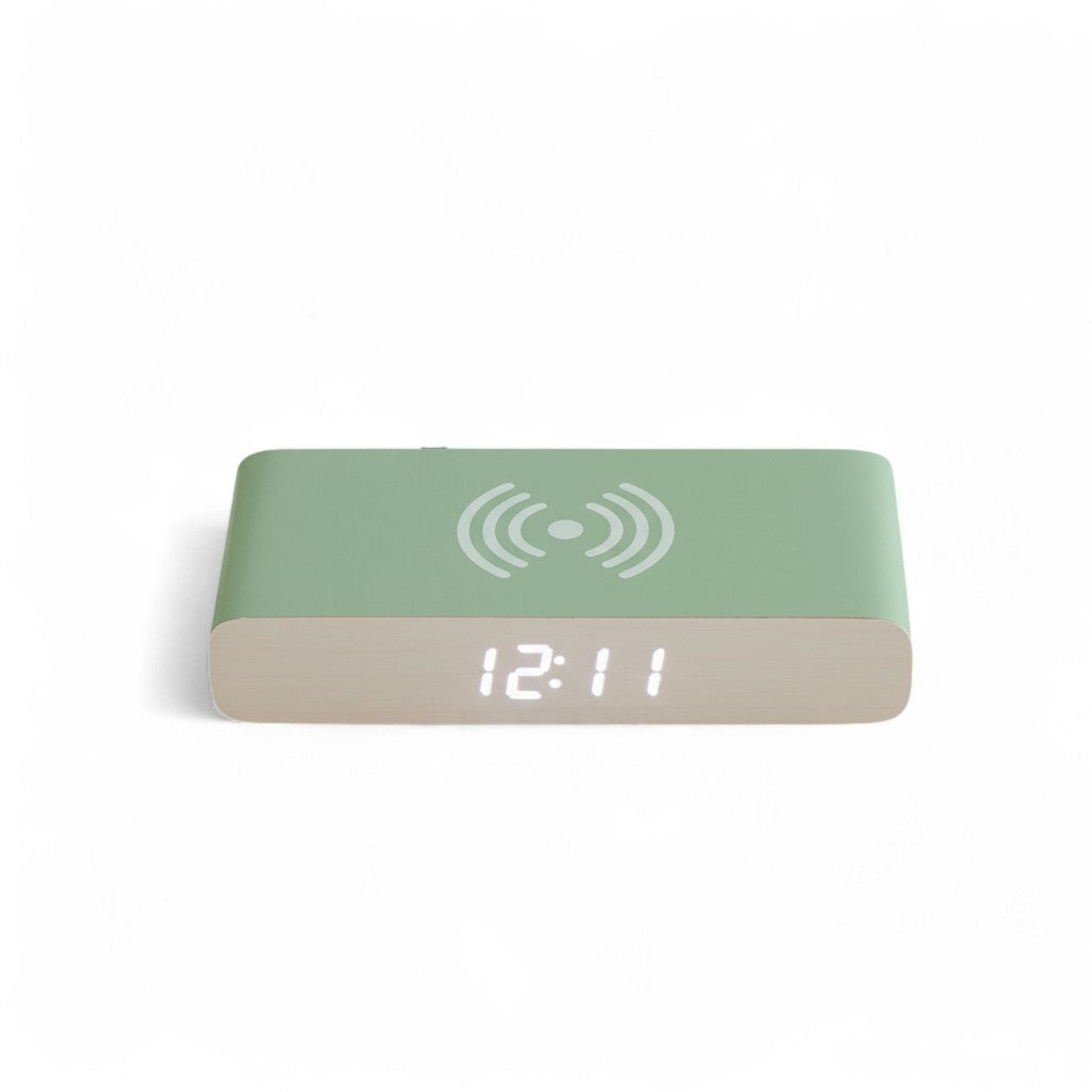 Rise Charge Wireless Phone Charger & Alarm Clock - Green