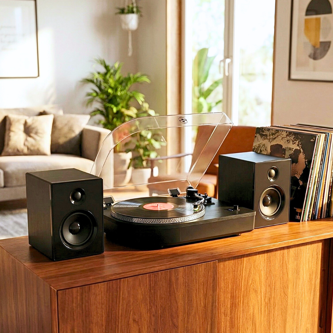 Camden Luxury Record Player with Bluetooth - Black