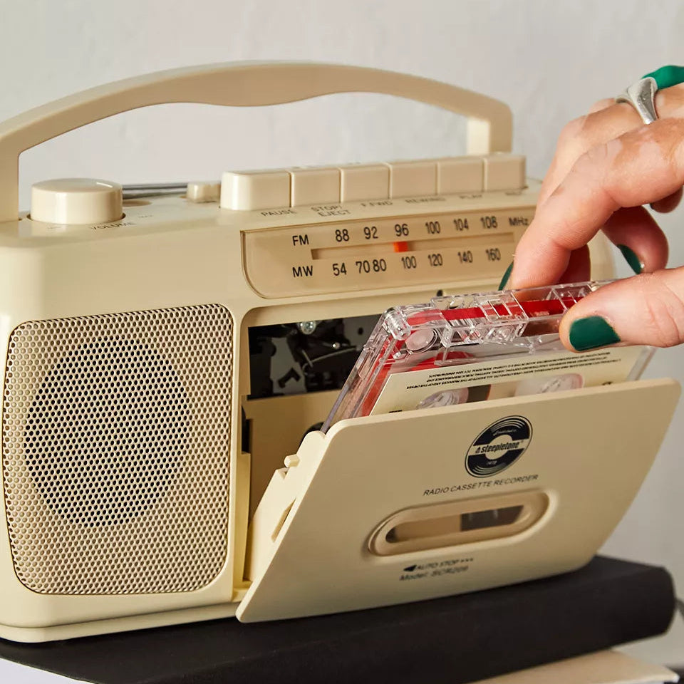 SCR209 Portable Cassette Player & FM Radio - Cream