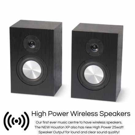 Houston XP Silver & Black Wood 6 in 1 Music Centre