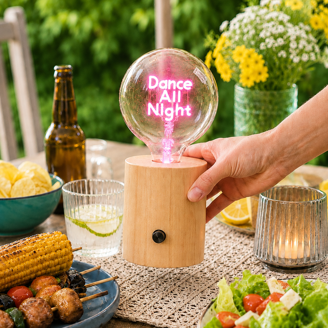 Wooden Rechargable Table Lamp - Light Wood