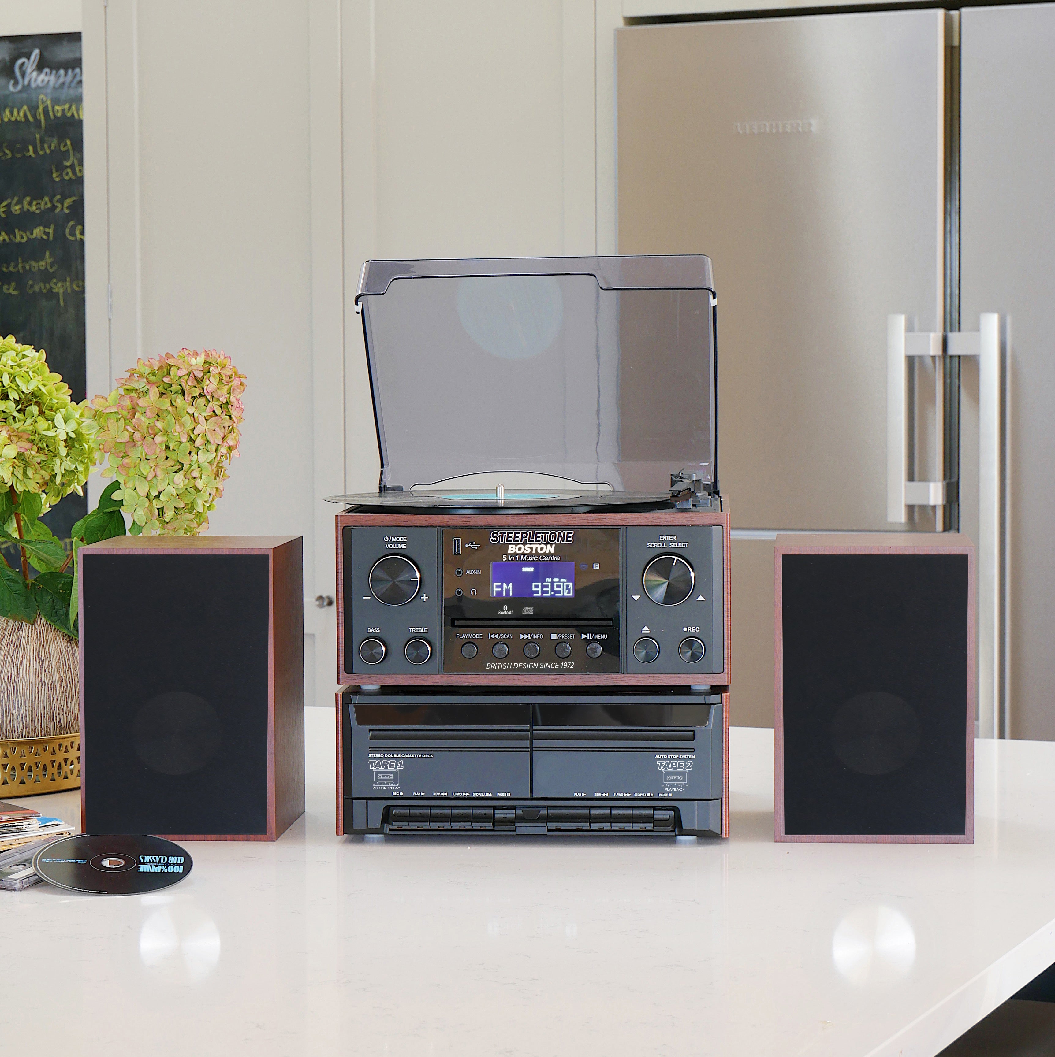 Boston Black & Teak Wood 5 in 1 Music Centre