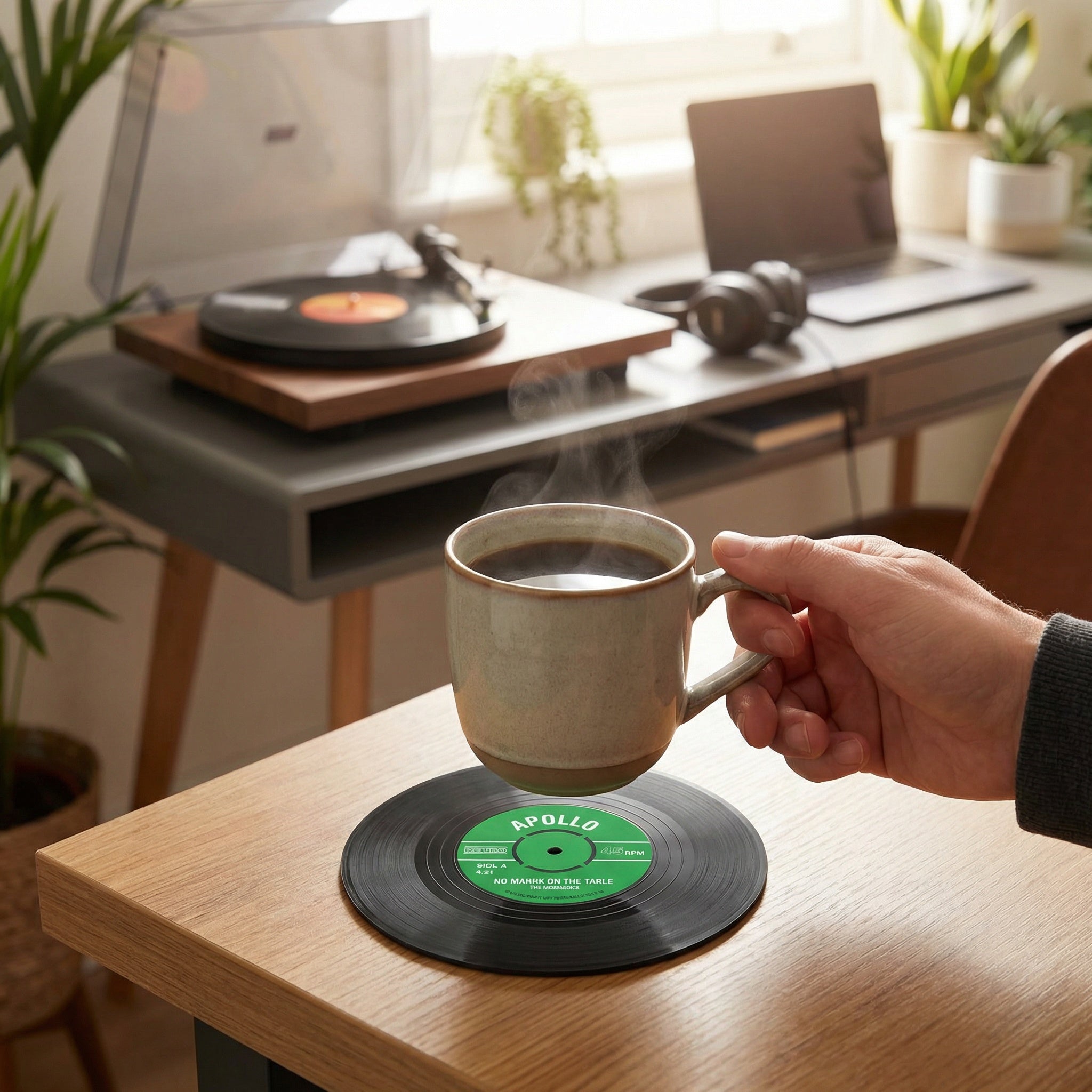 Vinyl Record Coasters – Set of 6 Retro Drink Coasters