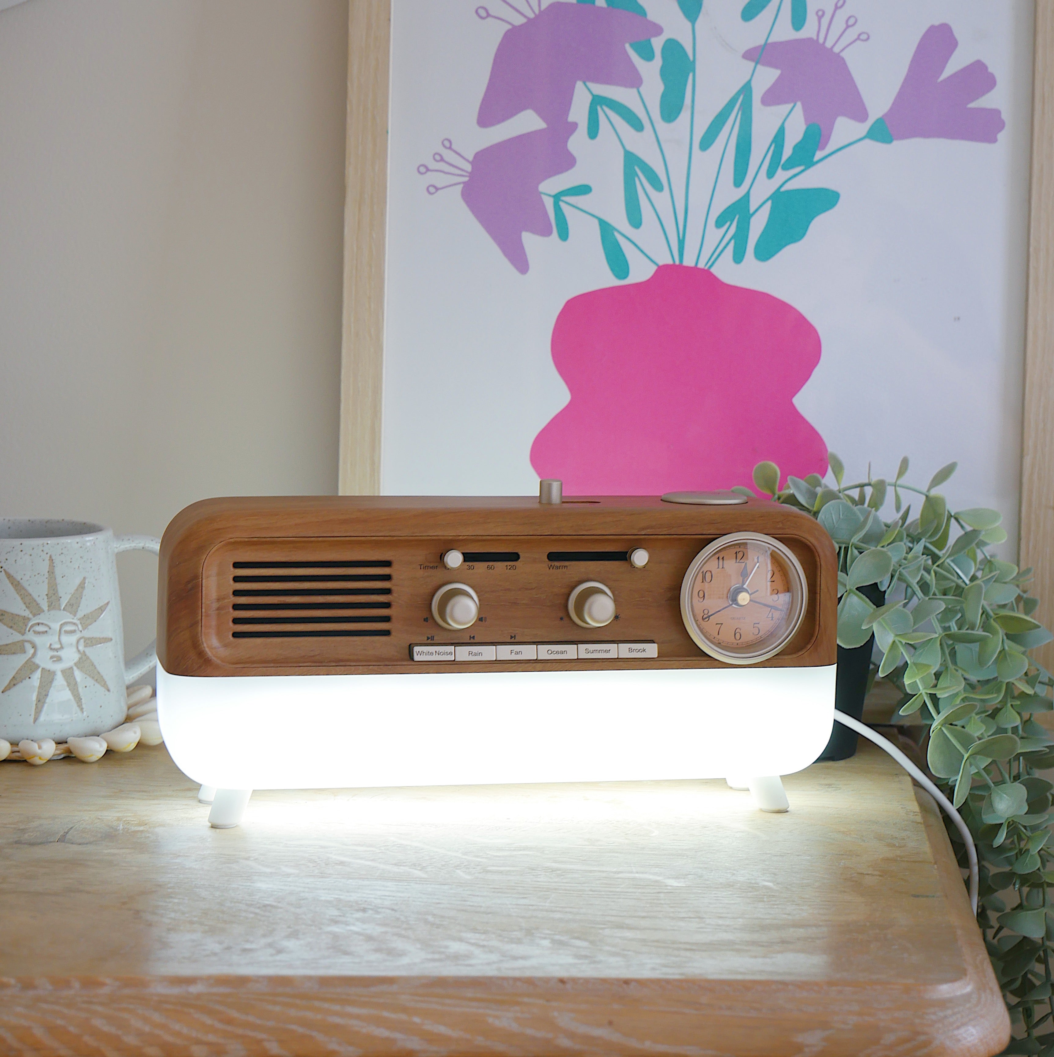 Calm Sleep Sounds Speaker And Bedside Light Alarm Clock