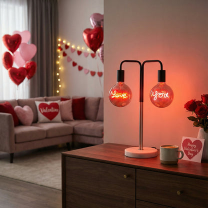 Love You  Set Text Bulb & Desk Lamp - Screw Up