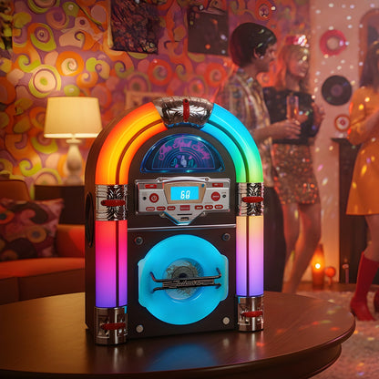 Jive Rock Sixty Mini Jukebox & Bluetooth Speaker - Dark Wood