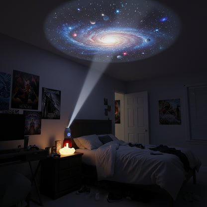 Rocket 3-in-1 Bedside Light, Digital Clock & Ceiling Projector