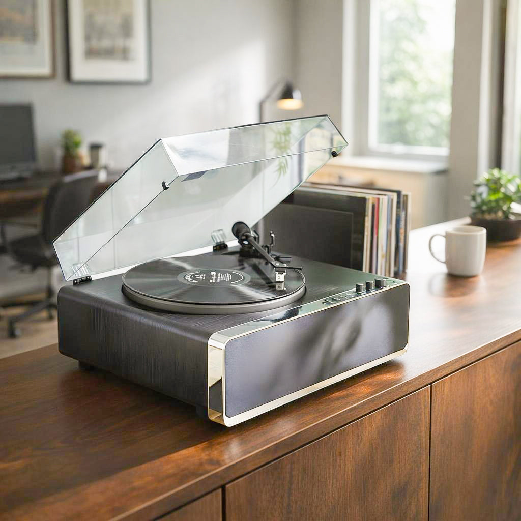 Richmond Deluxe High Power Record Player - Black