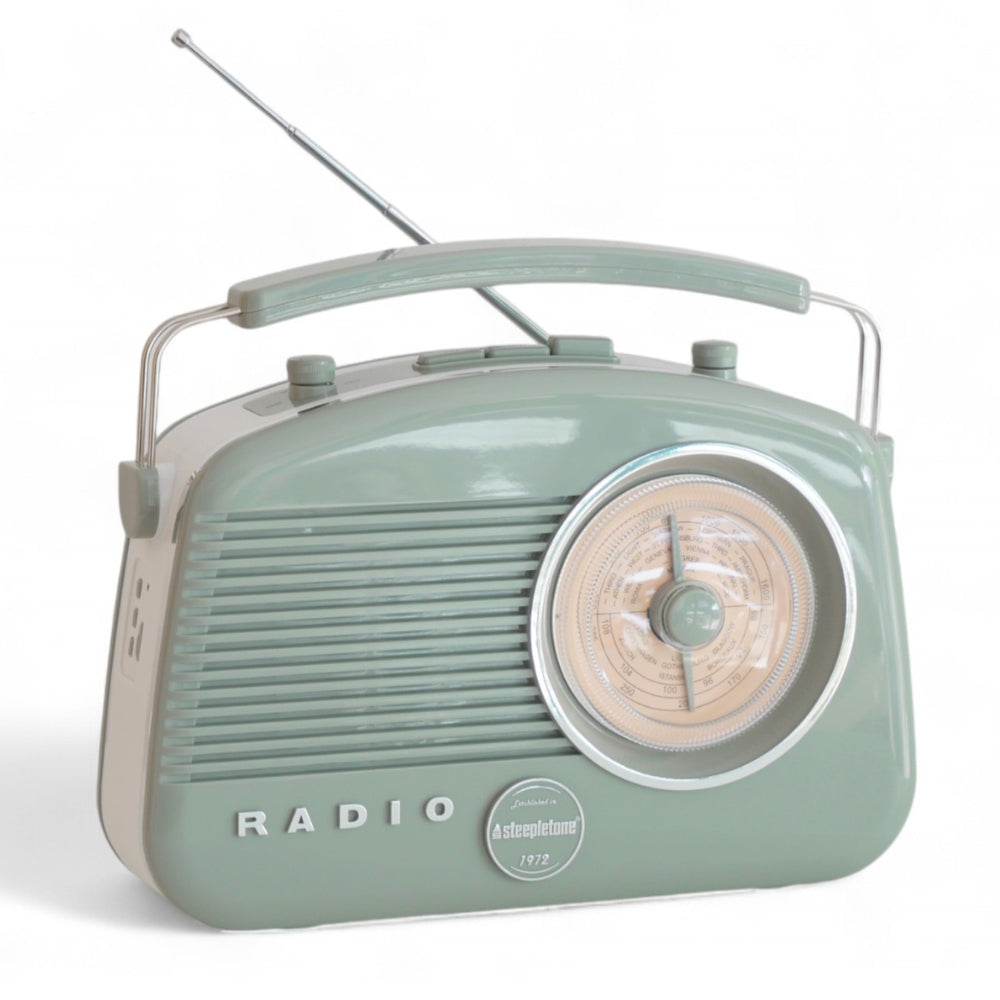 Brighton Retro Radio with Bluetooth -Sage Green