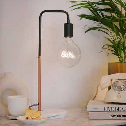 Bake Text Bulb & Desk Lamp - Screw Up