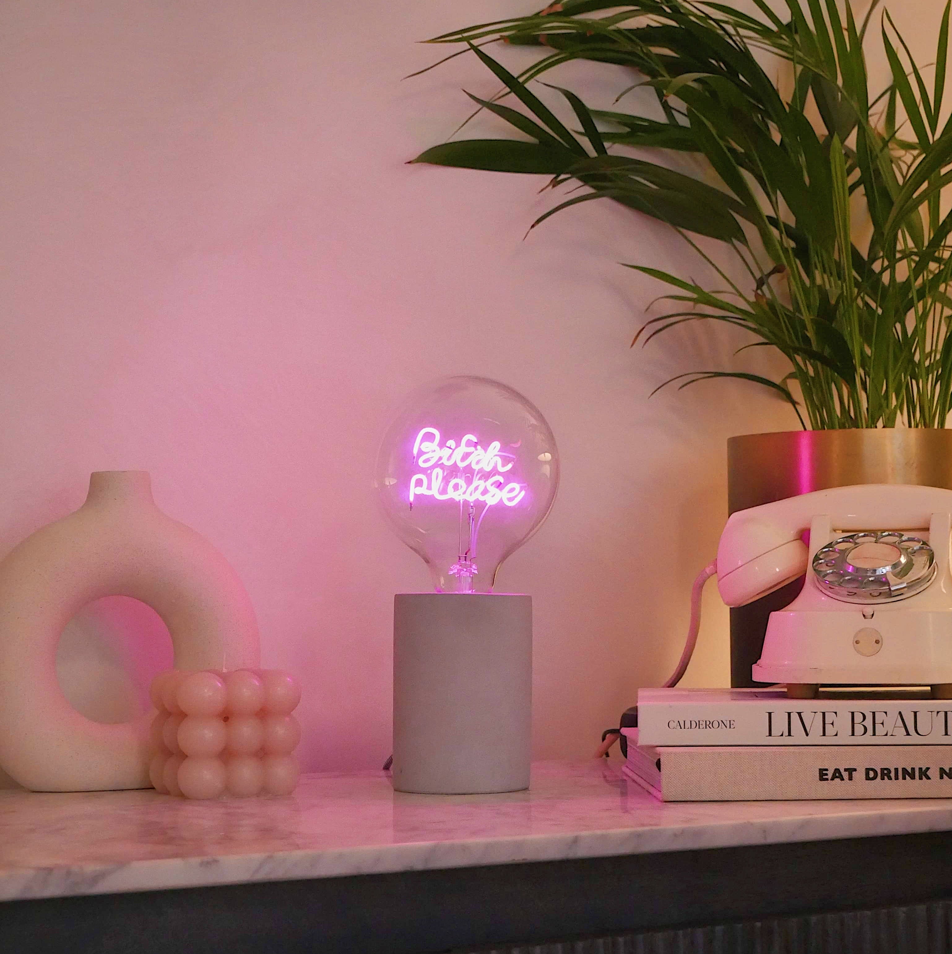 Bitch Please Text Bulb & Table Lamp - Screw Down