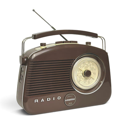 Brighton Retro Radio with Bluetooth - Espresso Brown