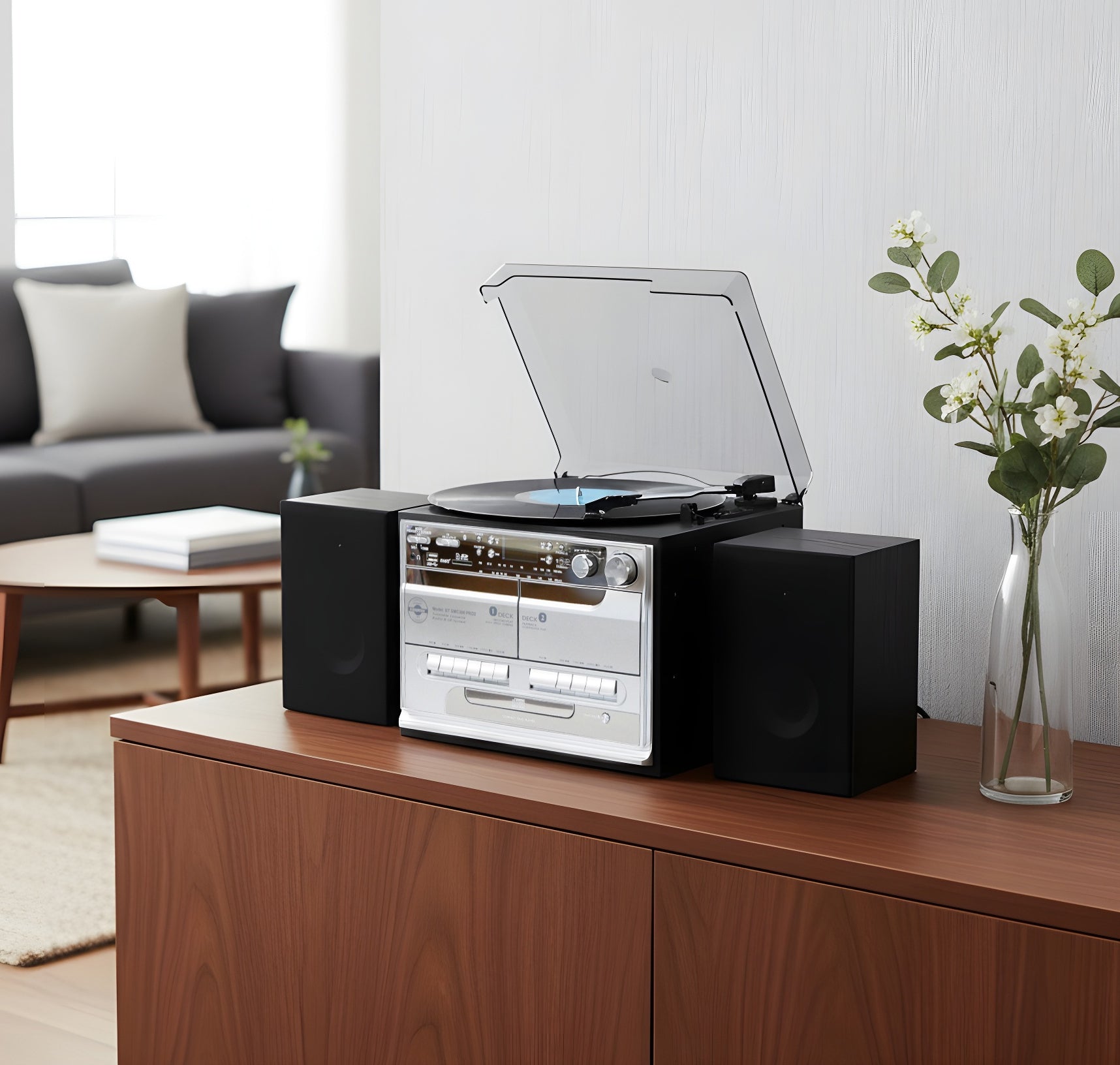 BTSMC386 Pro Silver Music Centre With Speakers