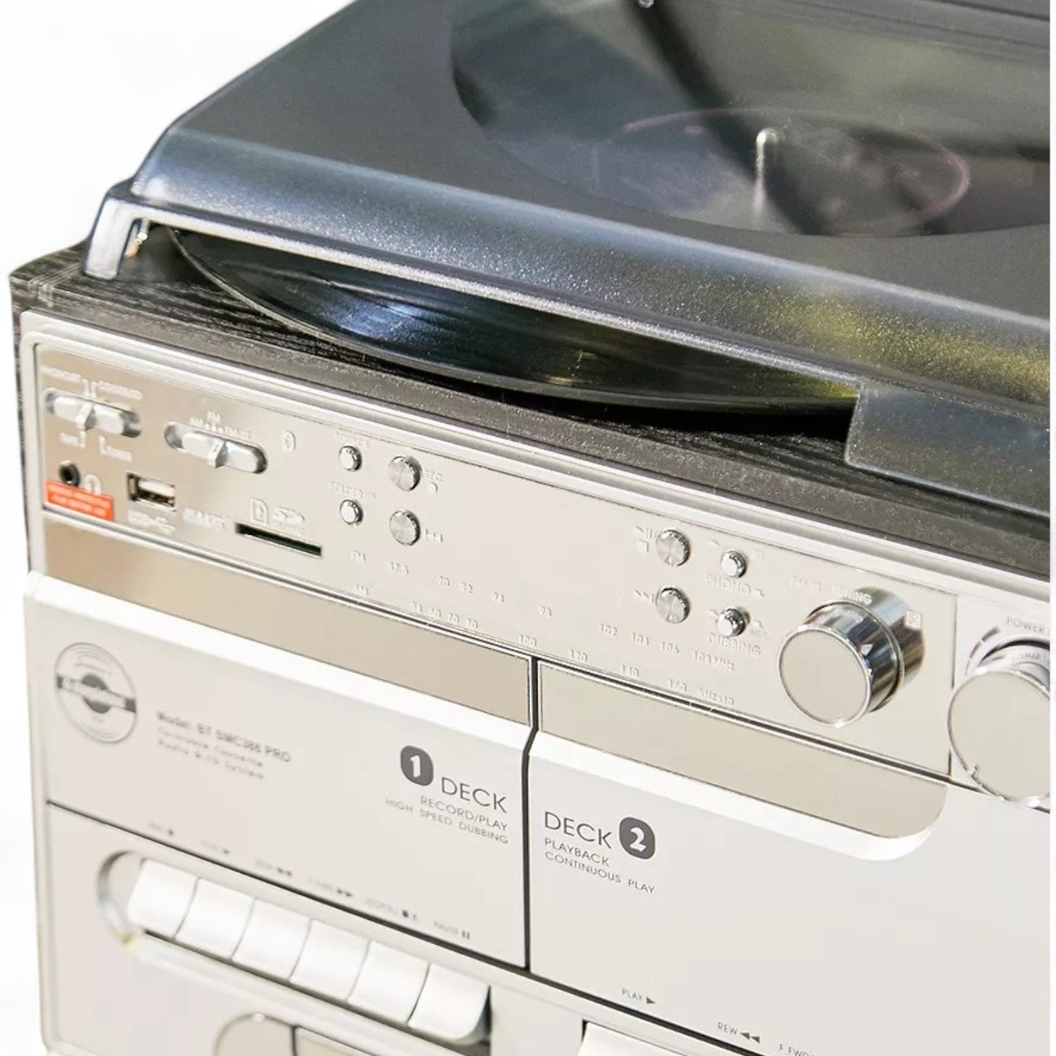 BTSMC386 Pro Silver Music Centre With Speakers