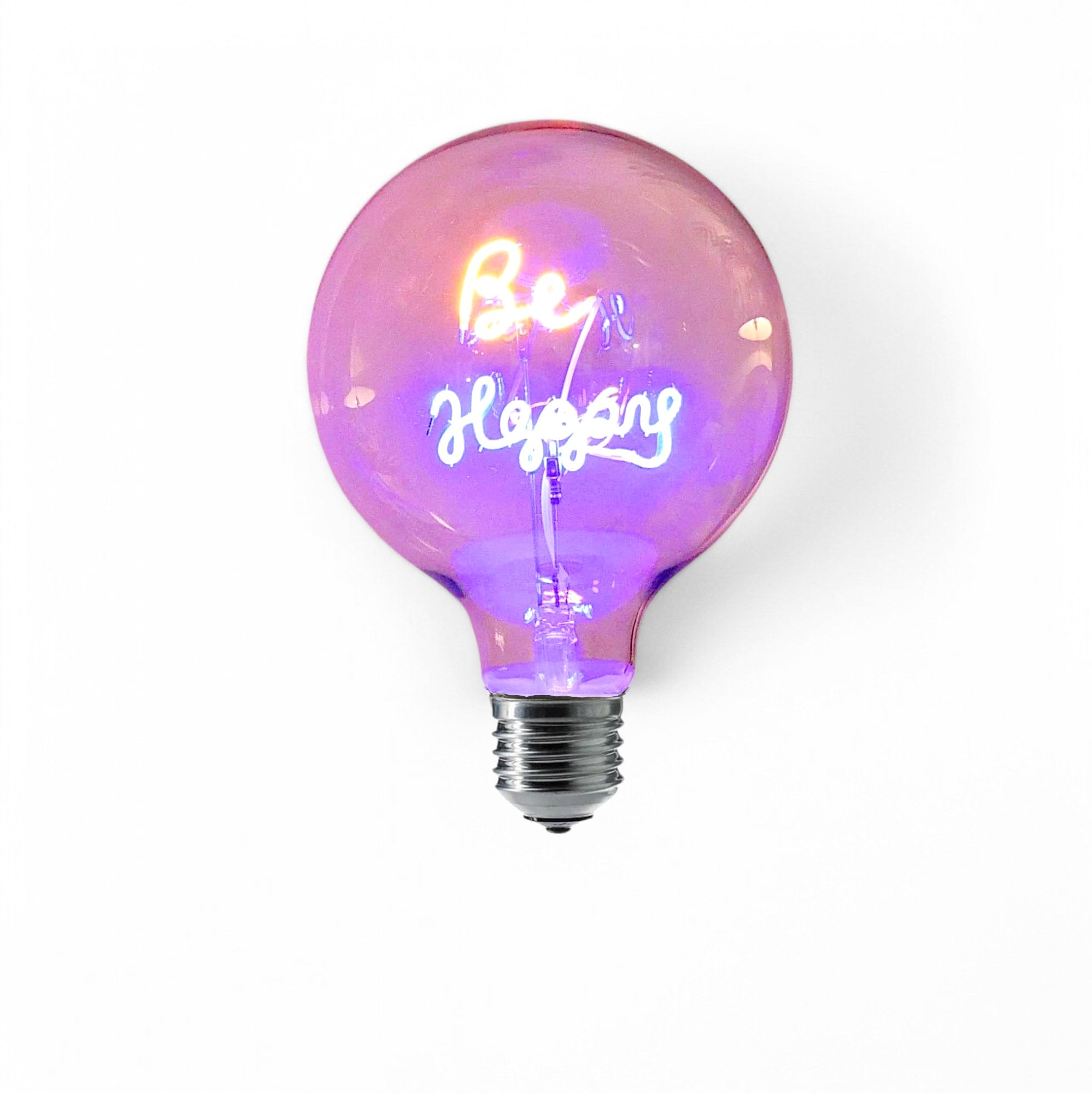 Be Happy Text Bulb & Table Lamp - Screw Down