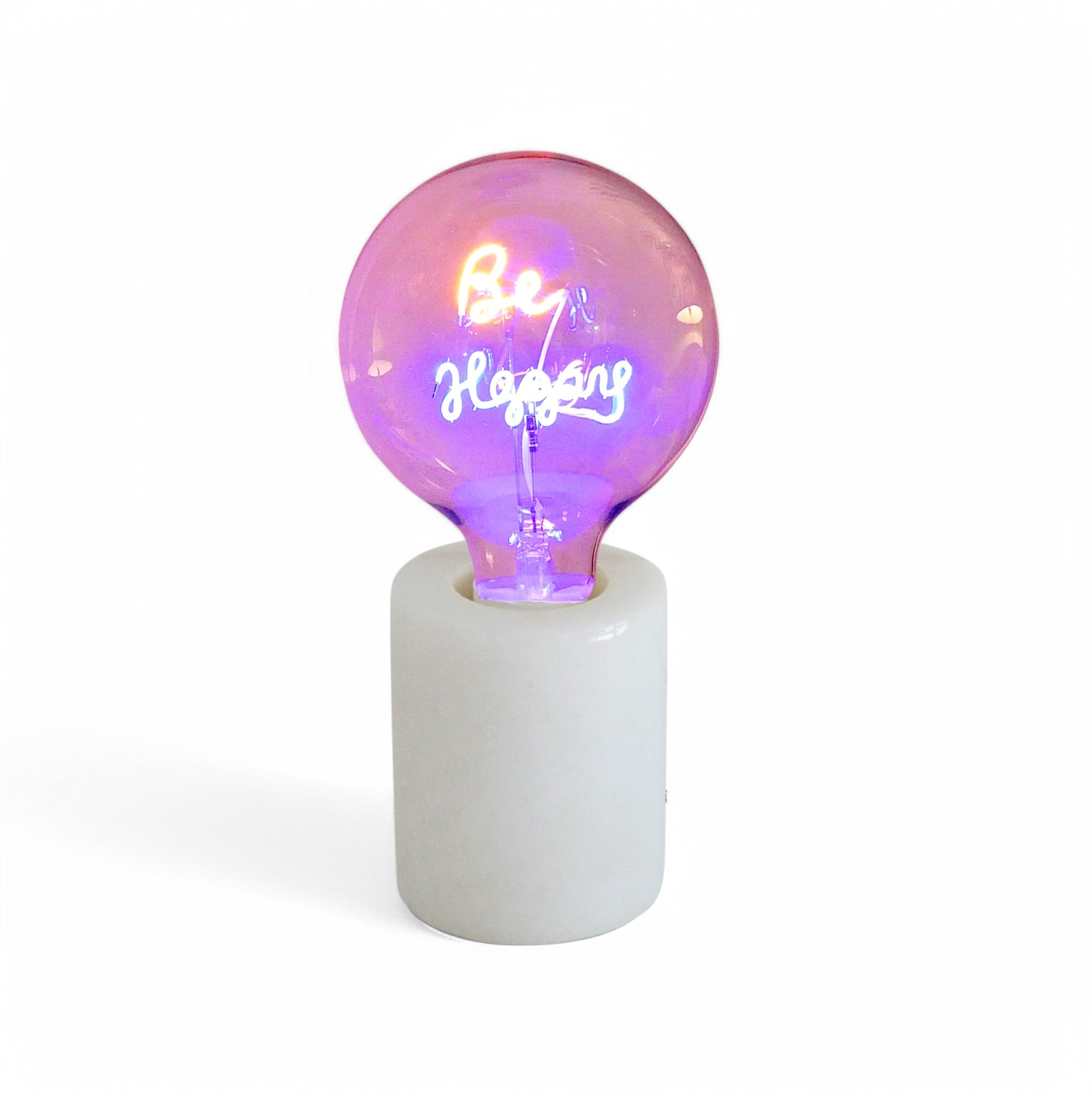 Be Happy Text Bulb & Table Lamp - Screw Down