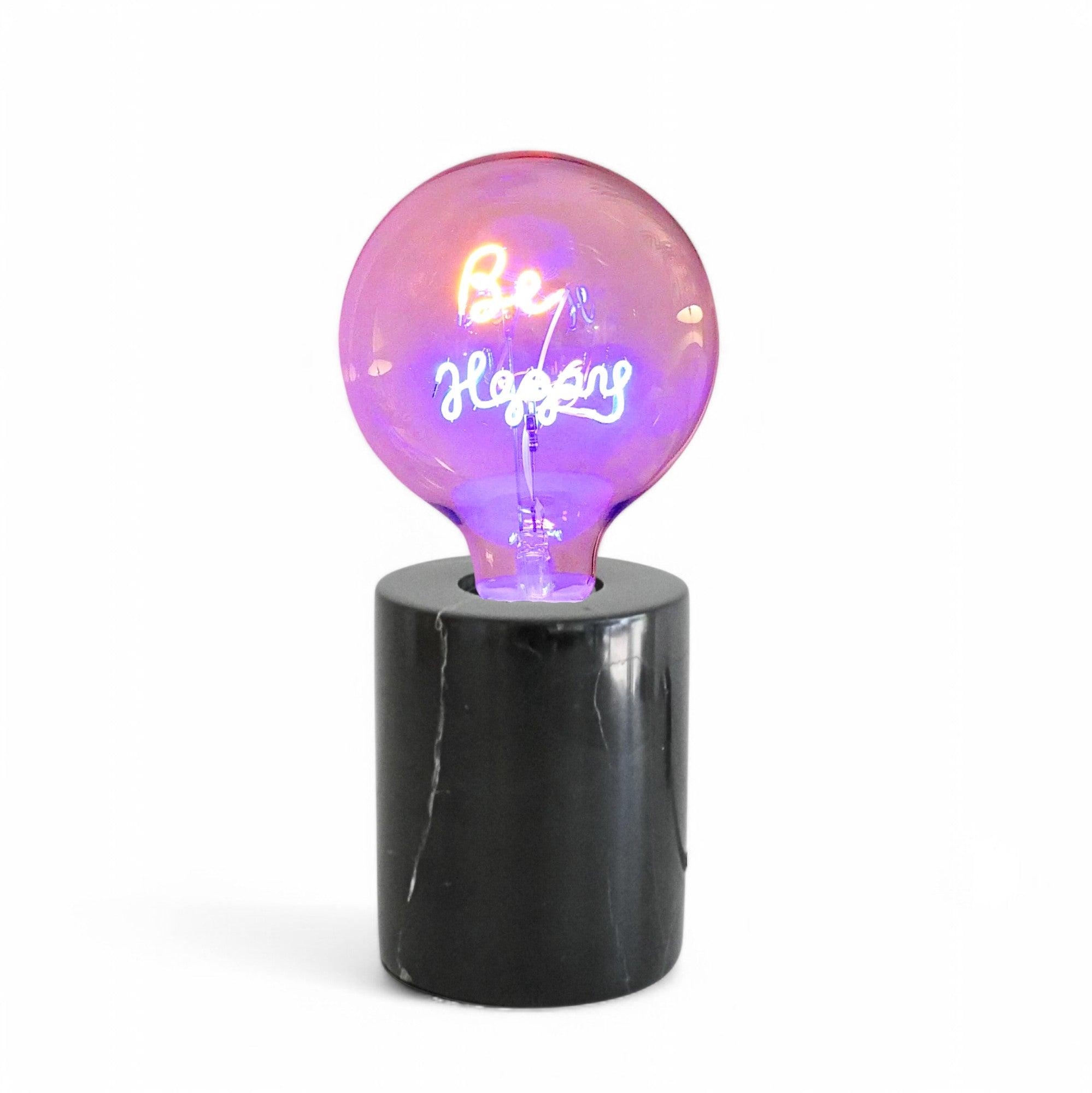 Be Happy Text Bulb & Table Lamp - Screw Down