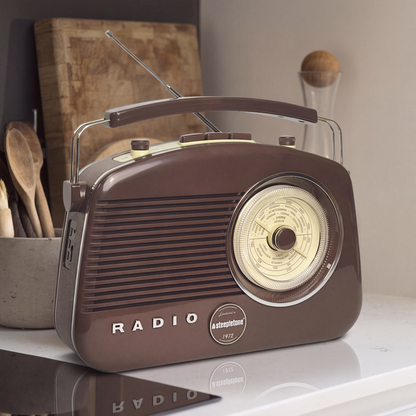Brighton Retro Radio with Bluetooth - Espresso Brown