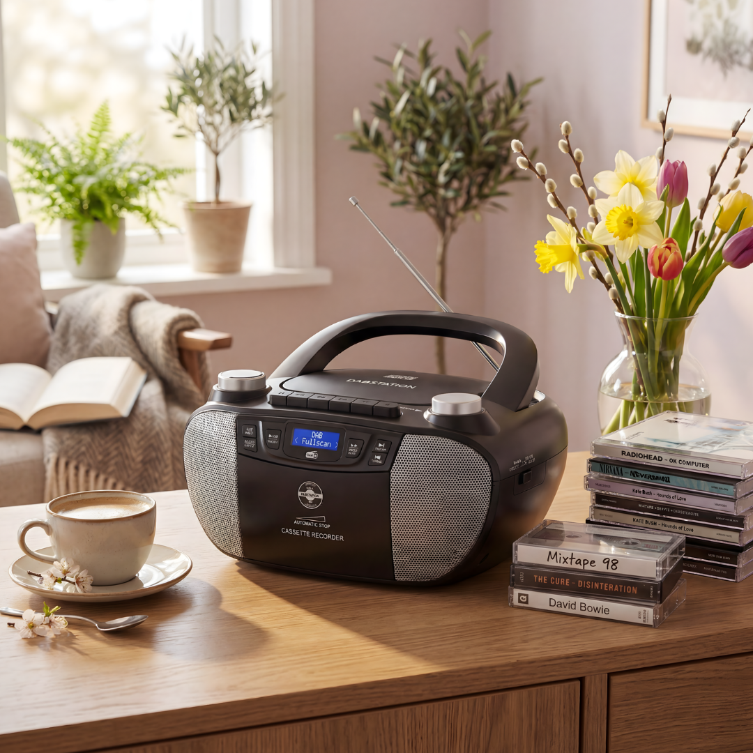 Dabstation CD Boombox with DAB+, Bluetooth & Cassette Recorder