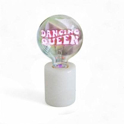Dancing Queen Text Bulb & Table Lamp - Screw Down