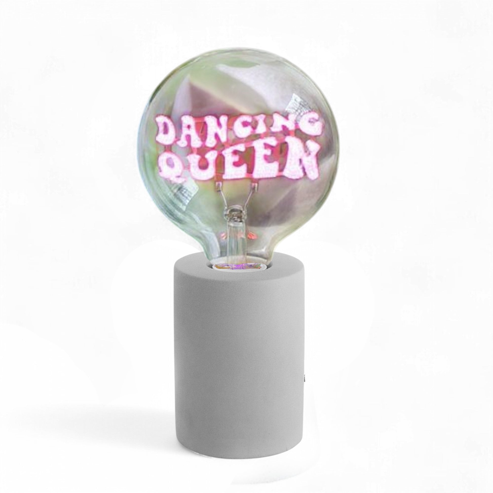 Dancing Queen Text Bulb & Table Lamp - Screw Down