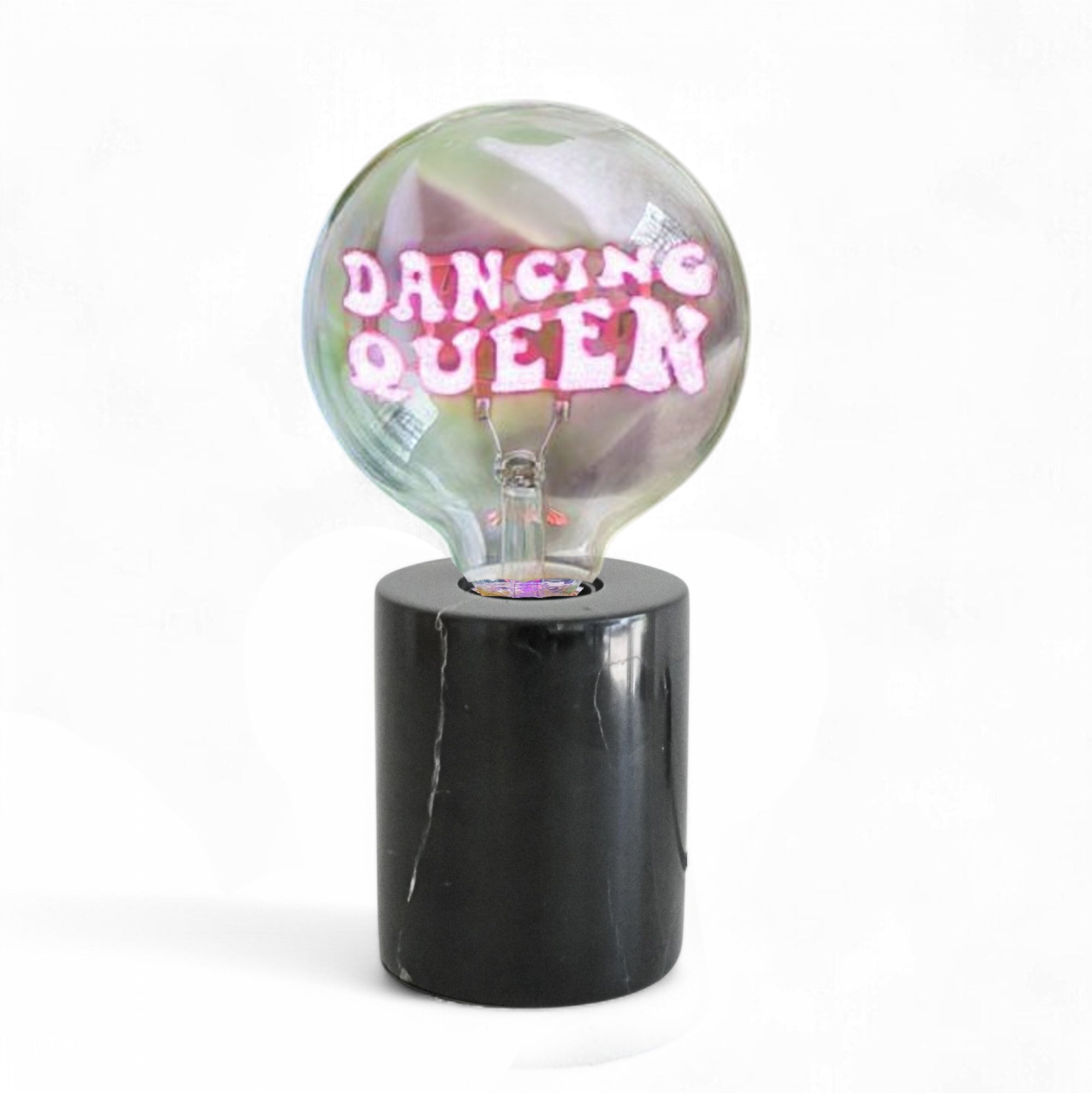 Dancing Queen Text Bulb & Table Lamp - Screw Down