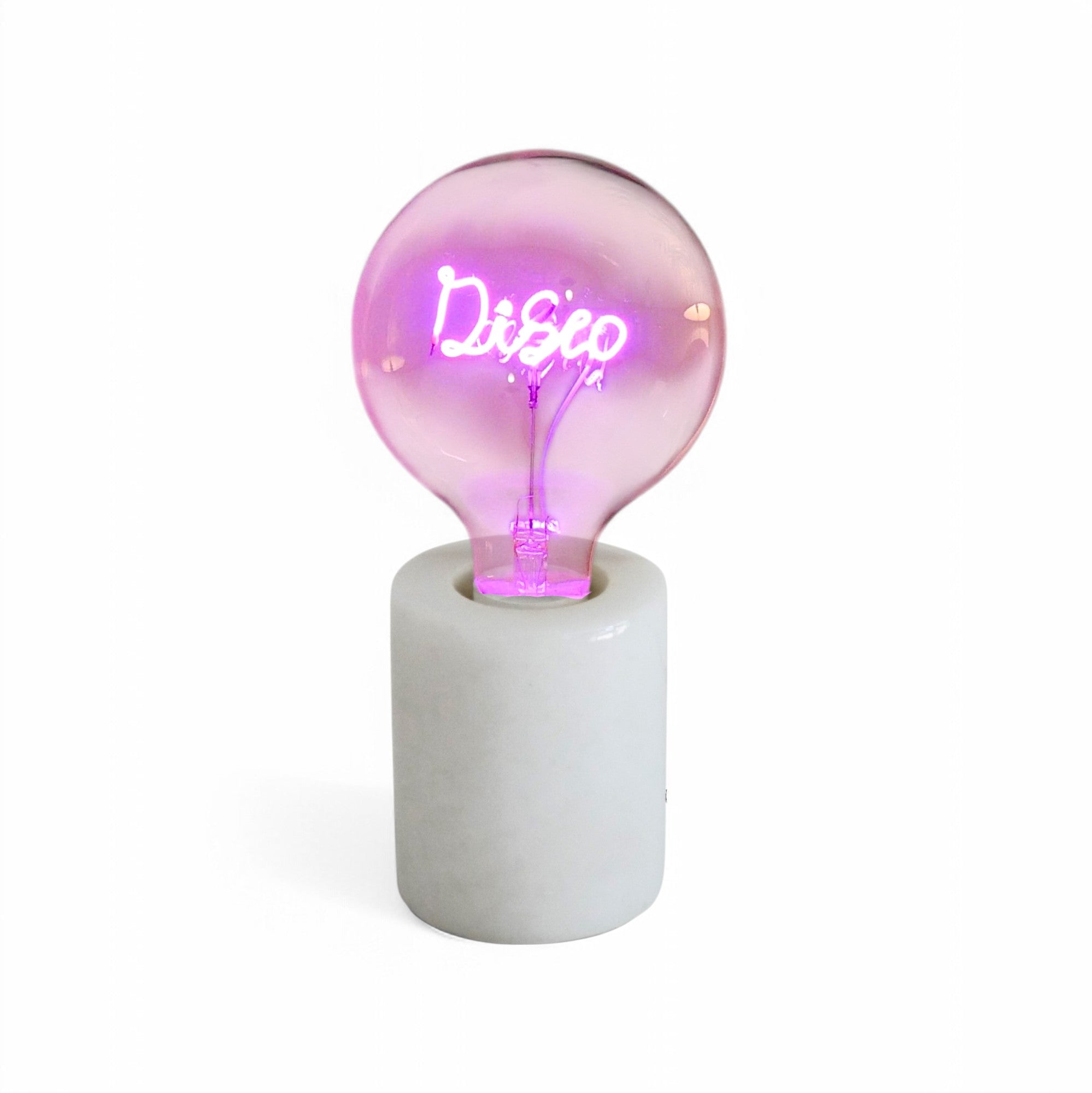 Disco Text Bulb & Table Lamp - Screw Down