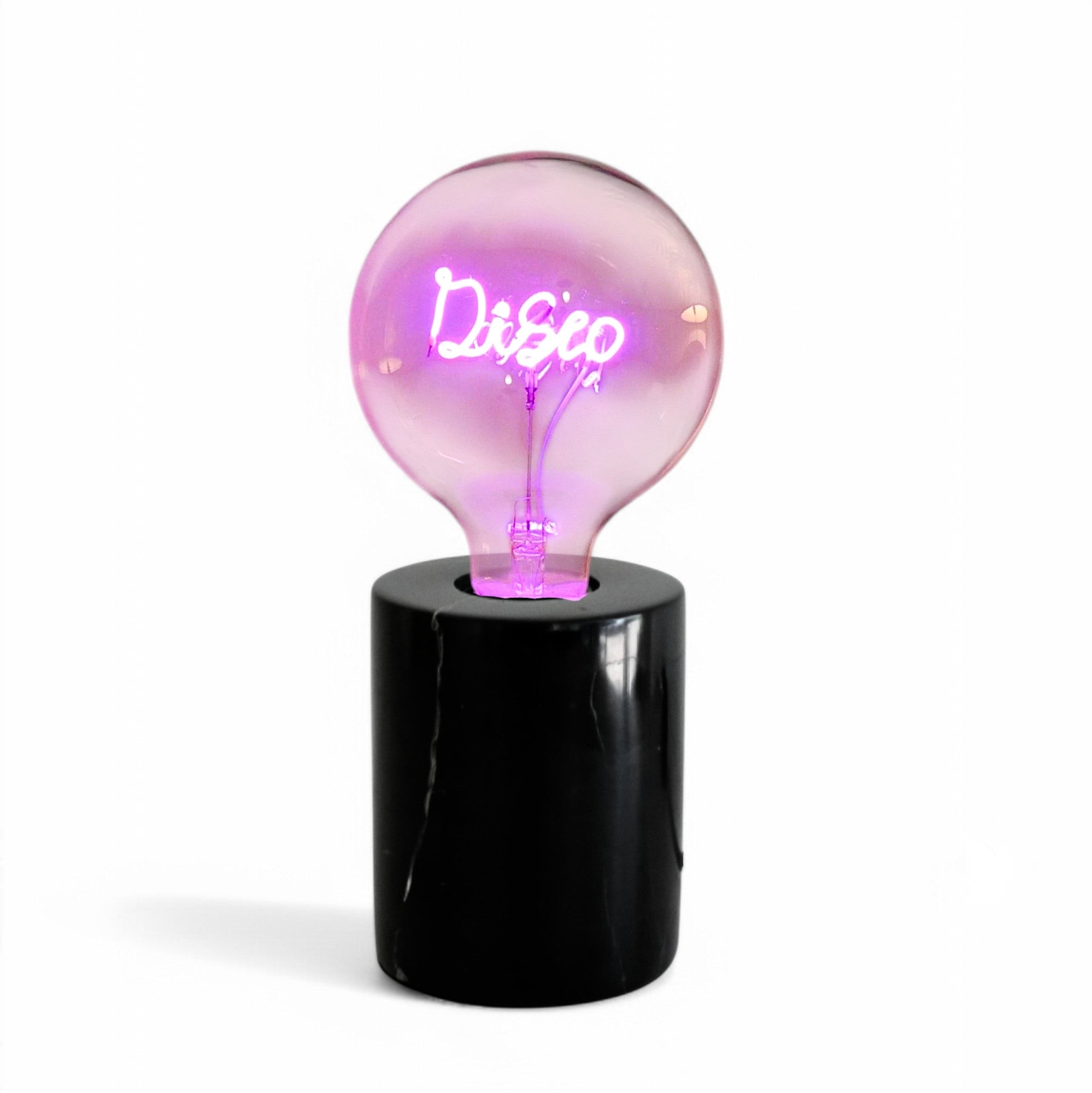 Disco Text Bulb & Table Lamp - Screw Down