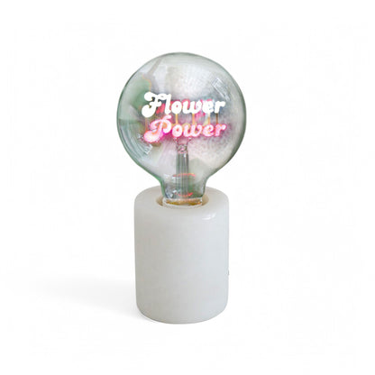 Flower Power Text Bulb & Table Lamp - Screw Down