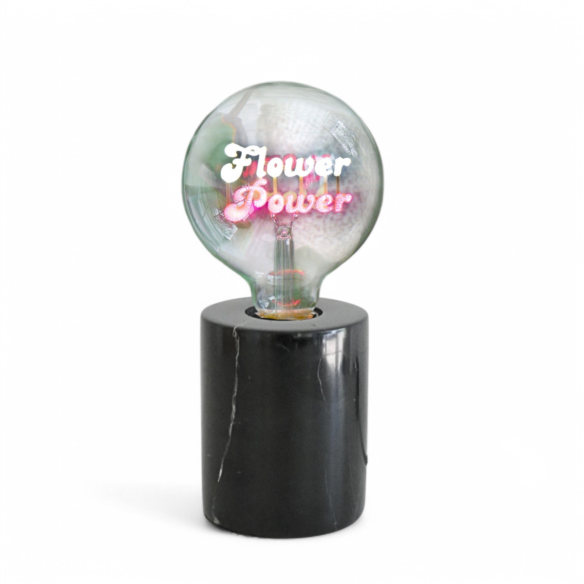 Flower Power Text Bulb & Table Lamp - Screw Down