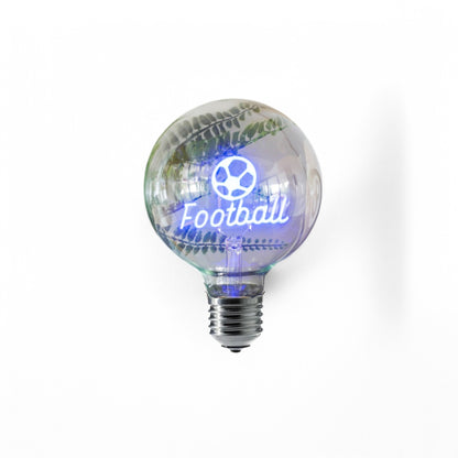 Football Blue Text Bulb & Table Lamp - Screw Down