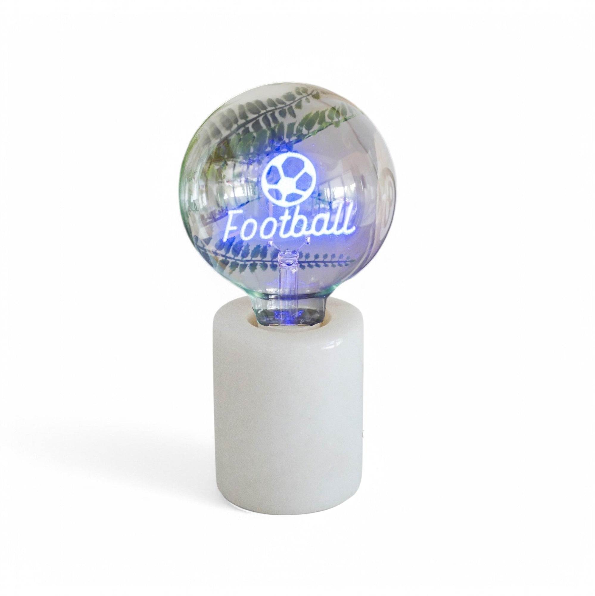 Football Blue Text Bulb & Table Lamp - Screw Down