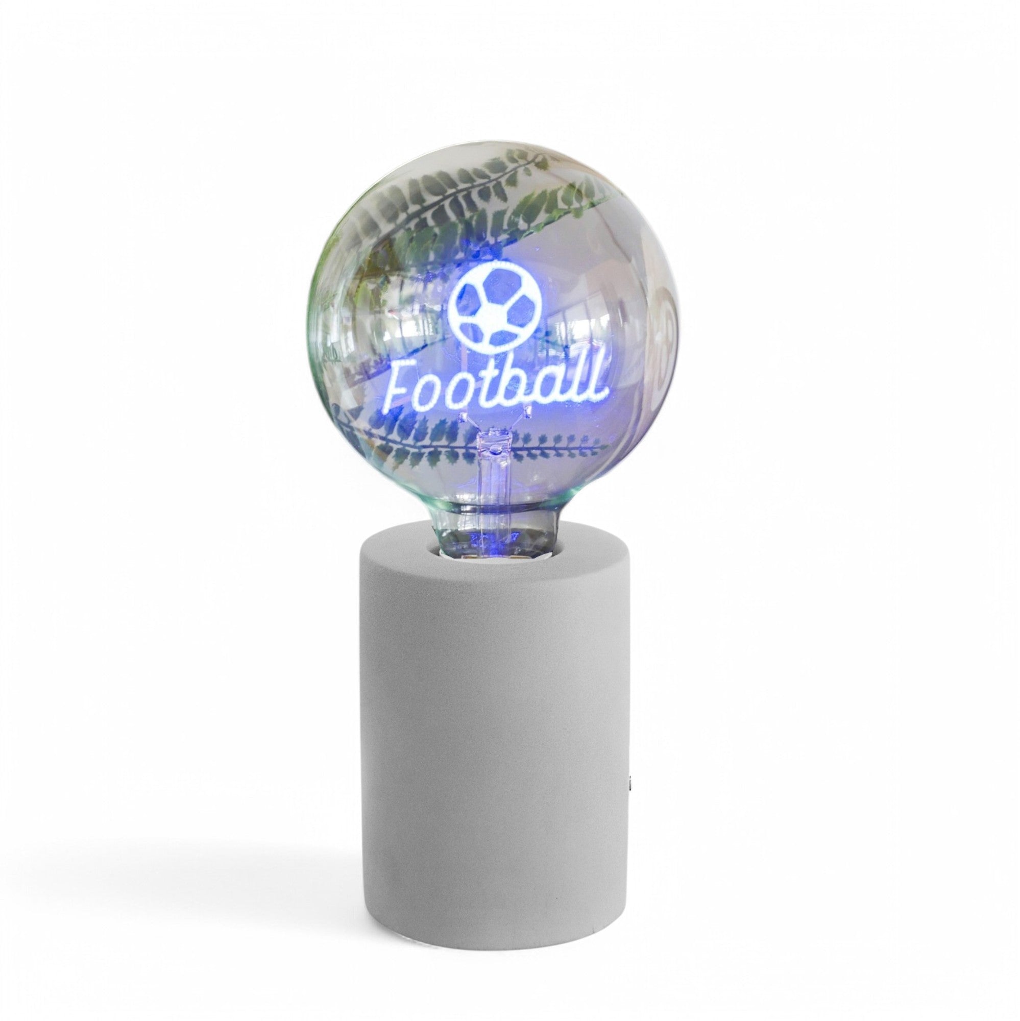 Football Blue Text Bulb & Table Lamp - Screw Down