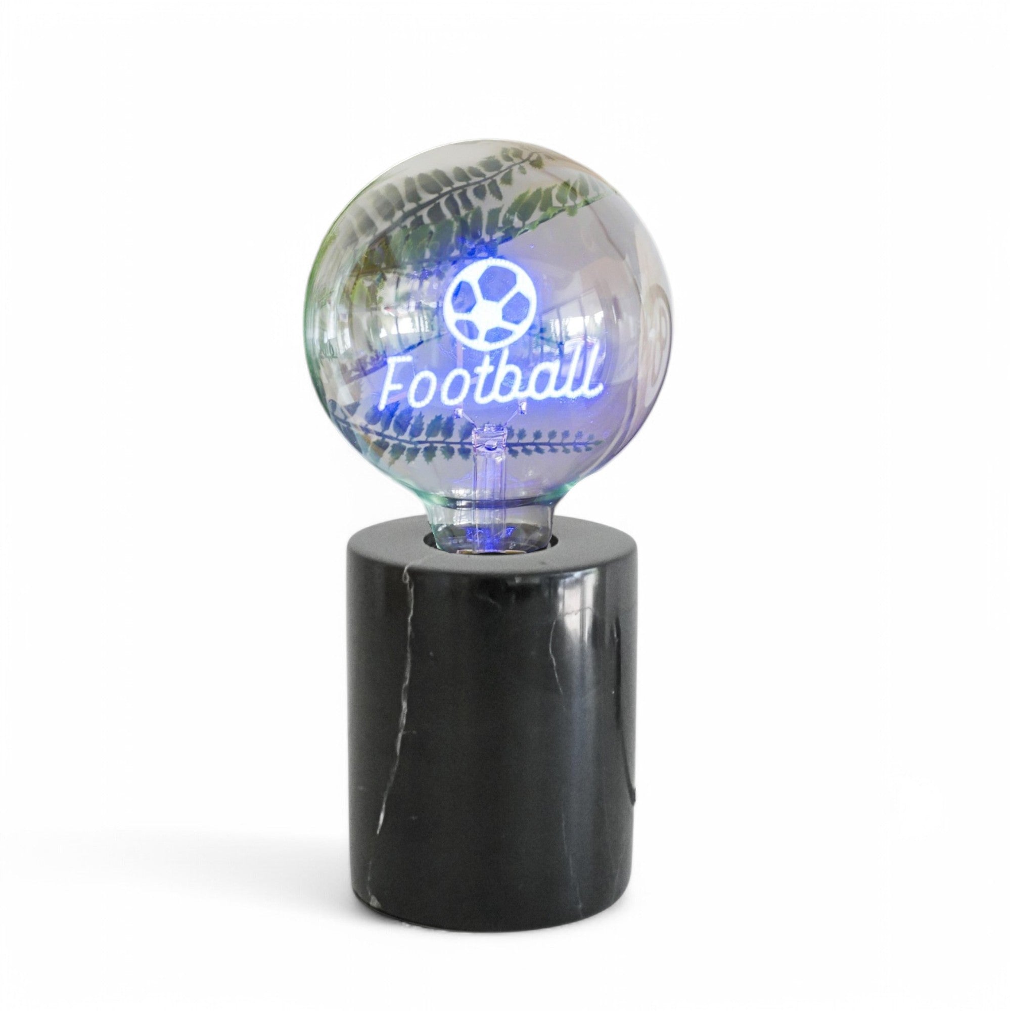 Football Blue Text Bulb & Table Lamp - Screw Down